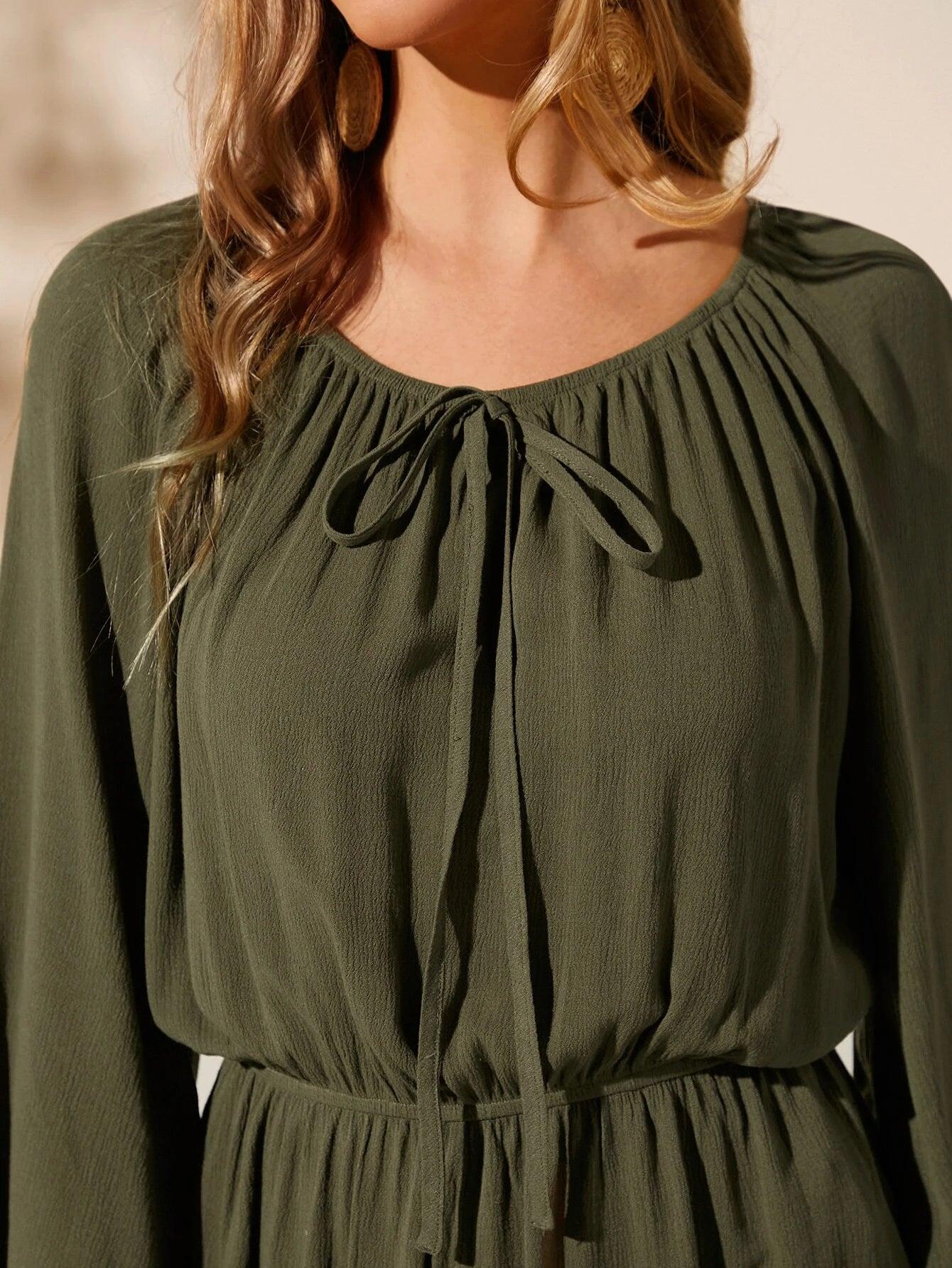 Flounce Sleeved Romper-Comfy Jumpsuits