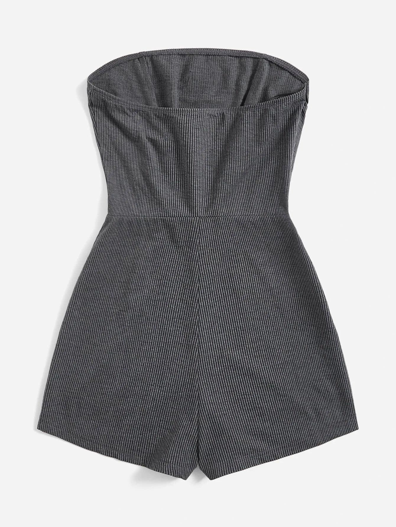 Expression Patch Detail Tube Unitard Romper-Comfy Jumpsuits