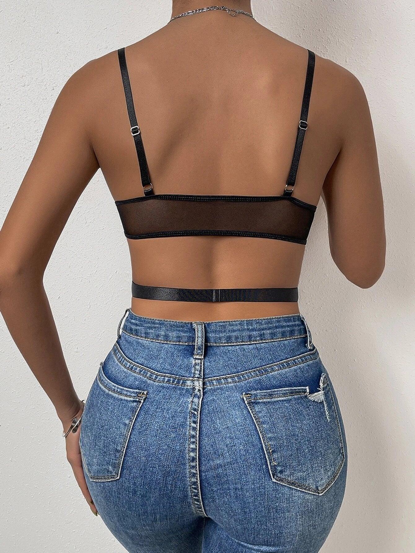 Contrasted Lace Cami Bodysuit-Comfy Jumpsuits