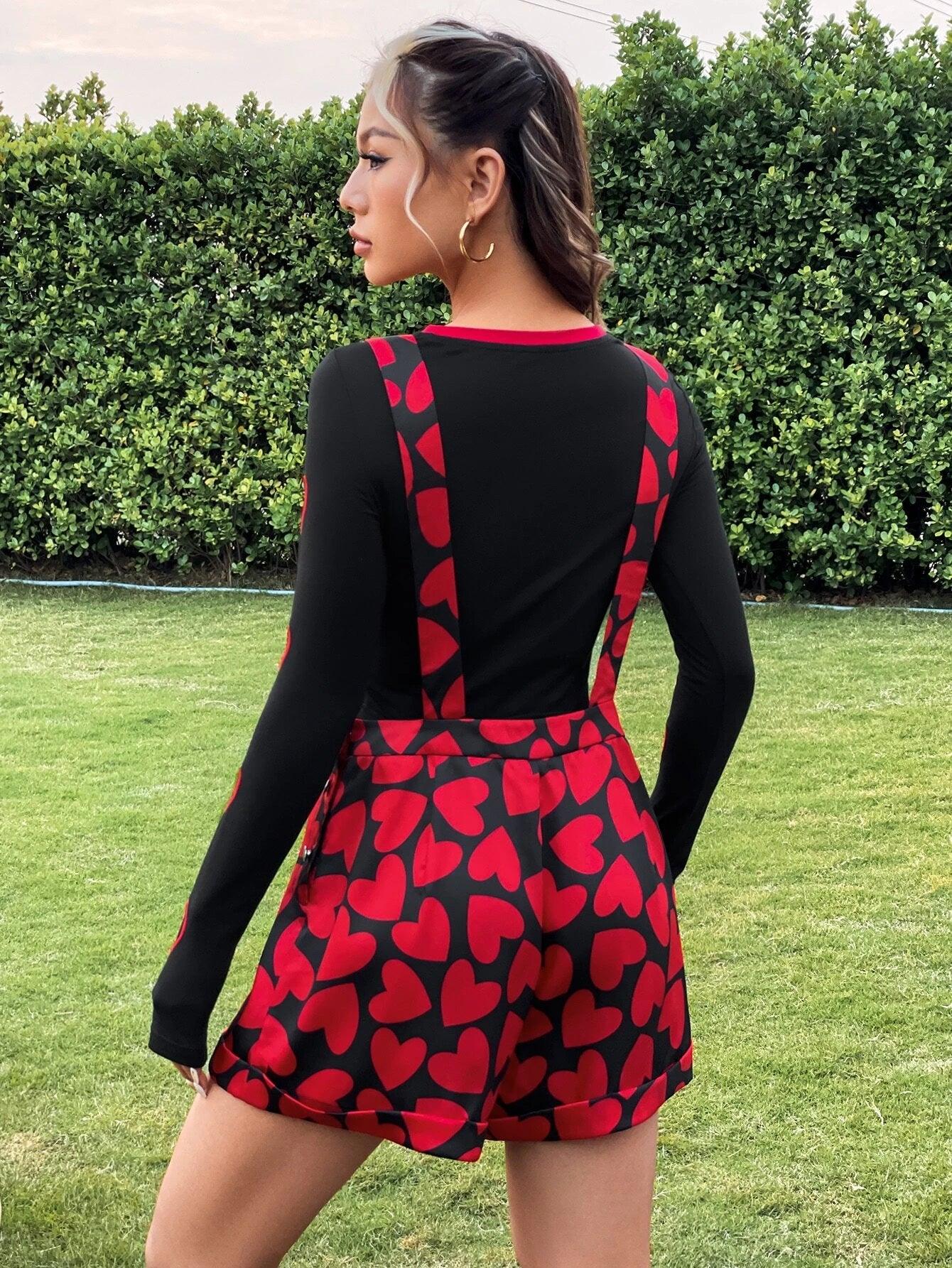 Printed Overall Romper Without Tee-Comfy Jumpsuits