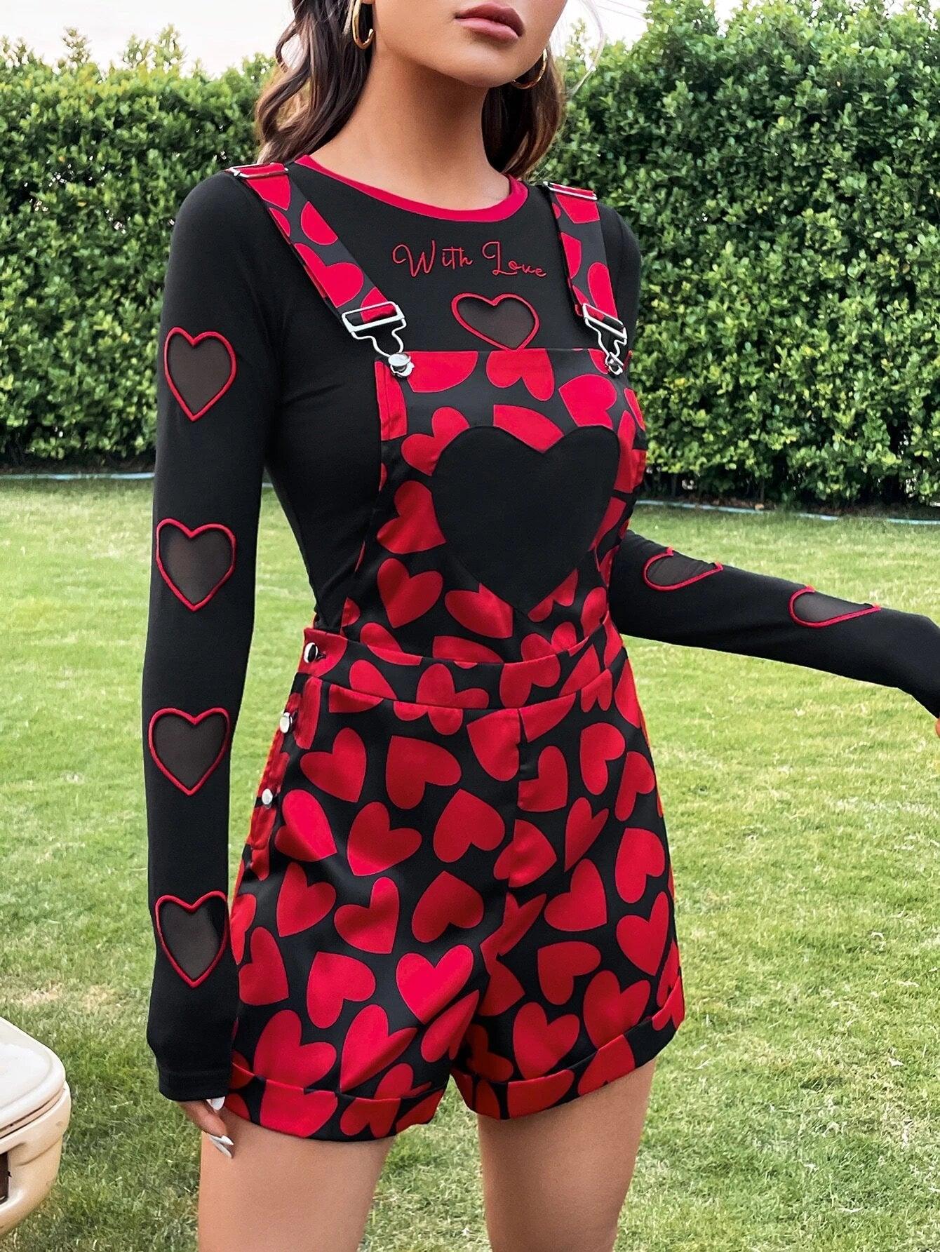 Printed Overall Romper Without Tee-Comfy Jumpsuits