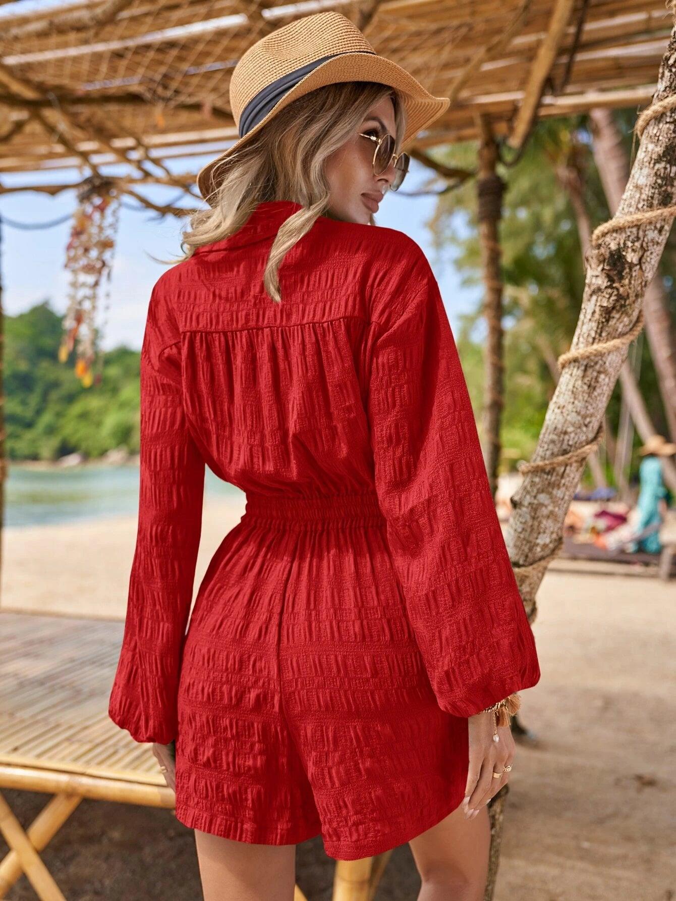 Bishop Sleeves Style Romper-Comfy Jumpsuits