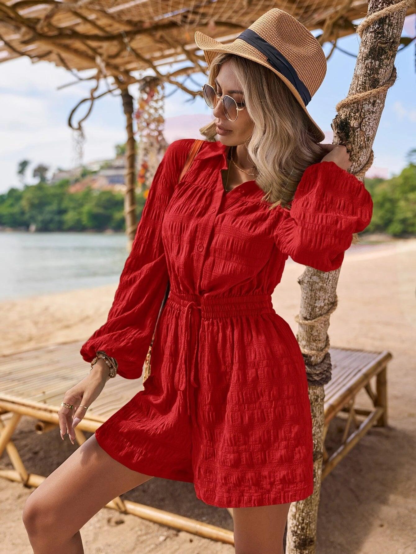 Bishop Sleeves Style Romper-Comfy Jumpsuits