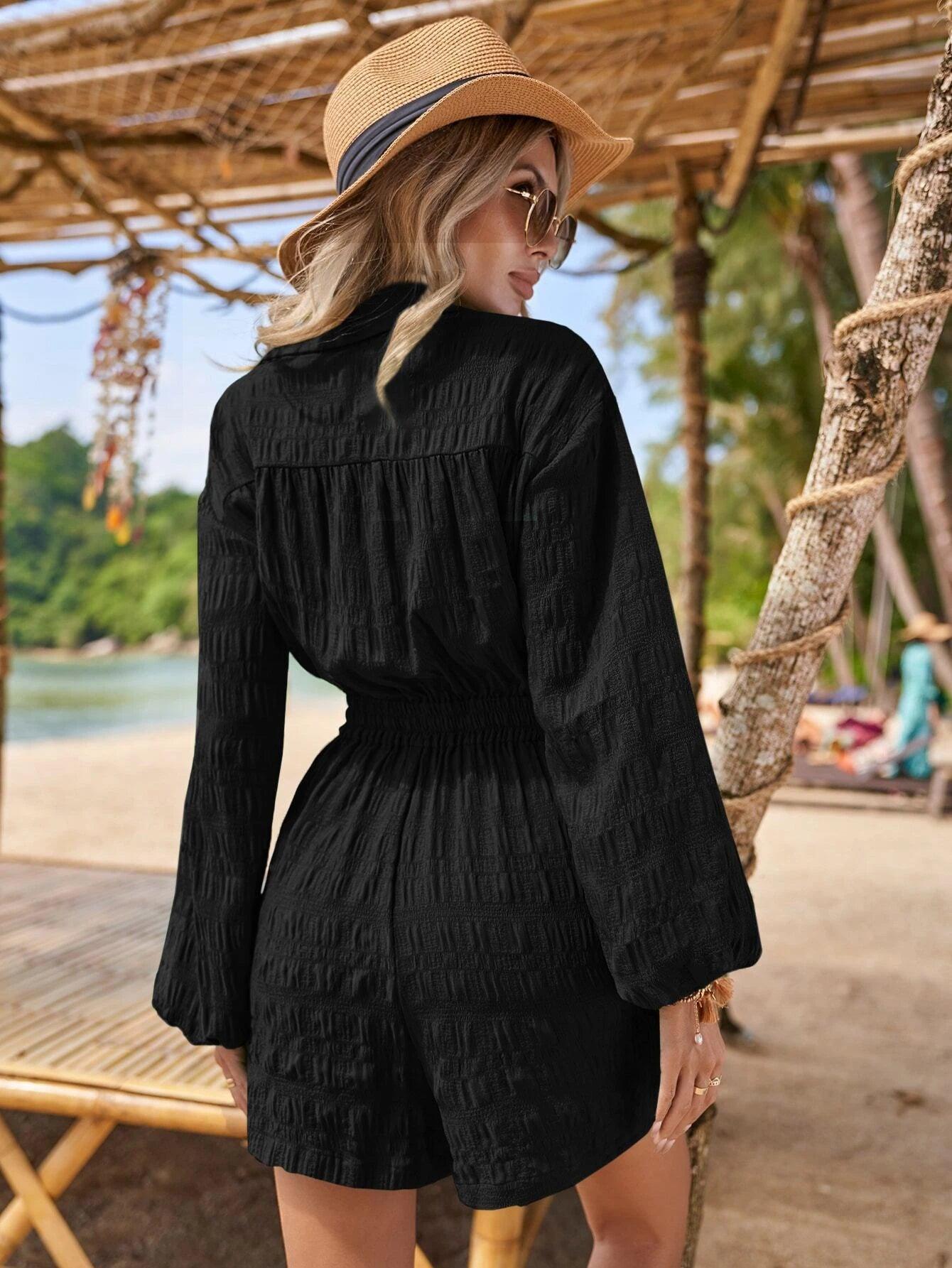Bishop Sleeves Style Romper-Comfy Jumpsuits