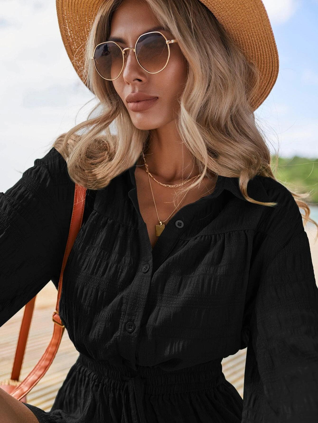 Bishop Sleeves Style Romper-Comfy Jumpsuits