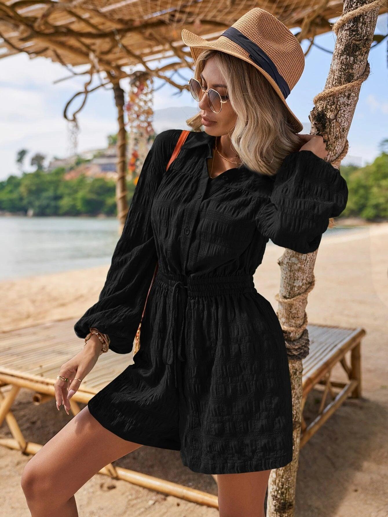 Bishop Sleeves Style Romper-Comfy Jumpsuits