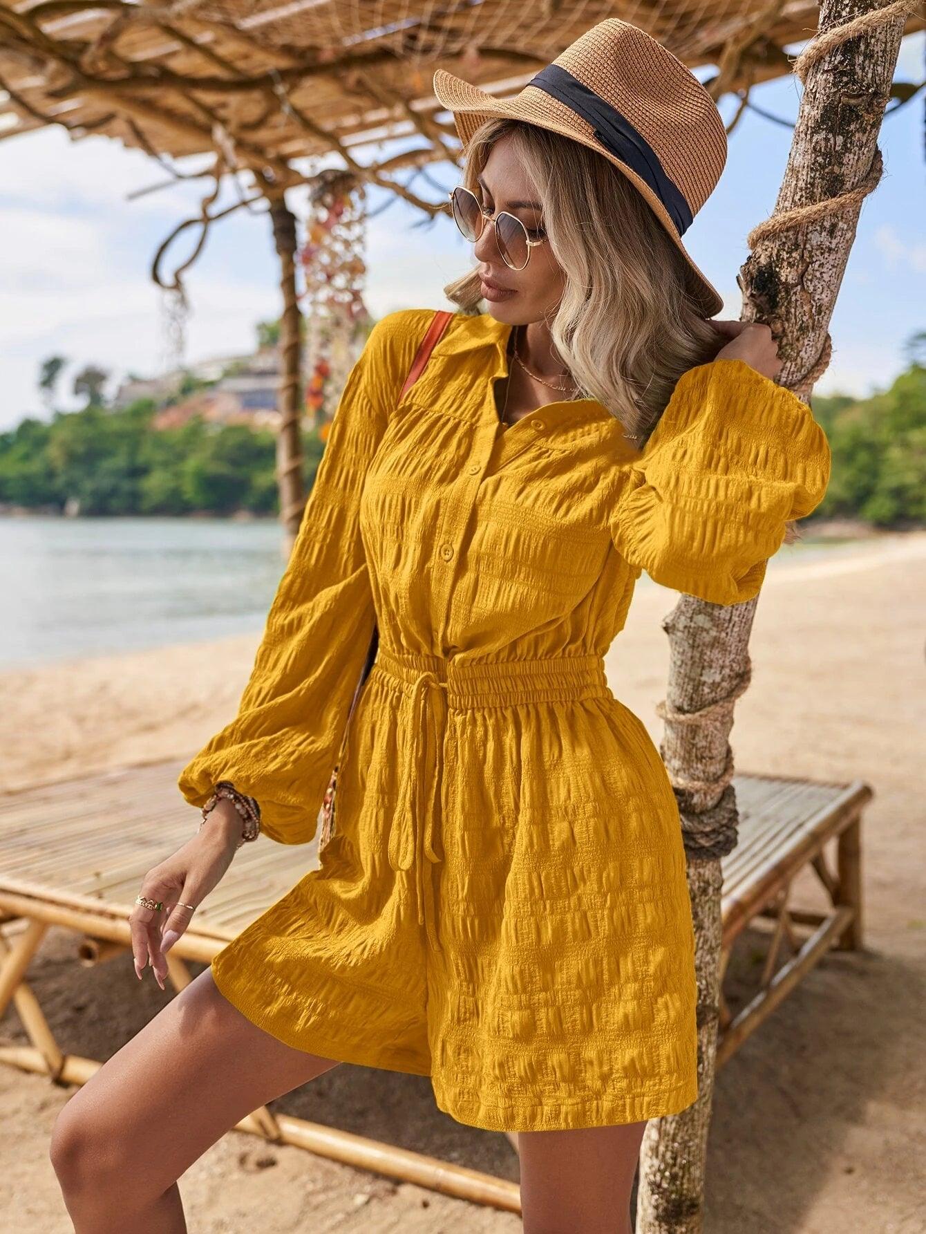 Bishop Sleeves Style Romper-Comfy Jumpsuits