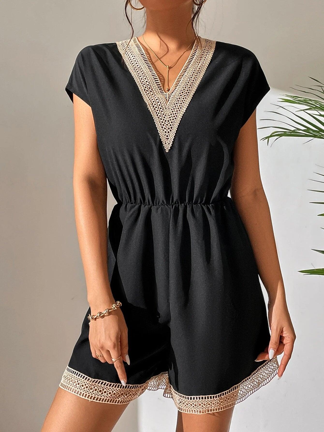Casual Batwing Sleeve Romper-Comfy Jumpsuits