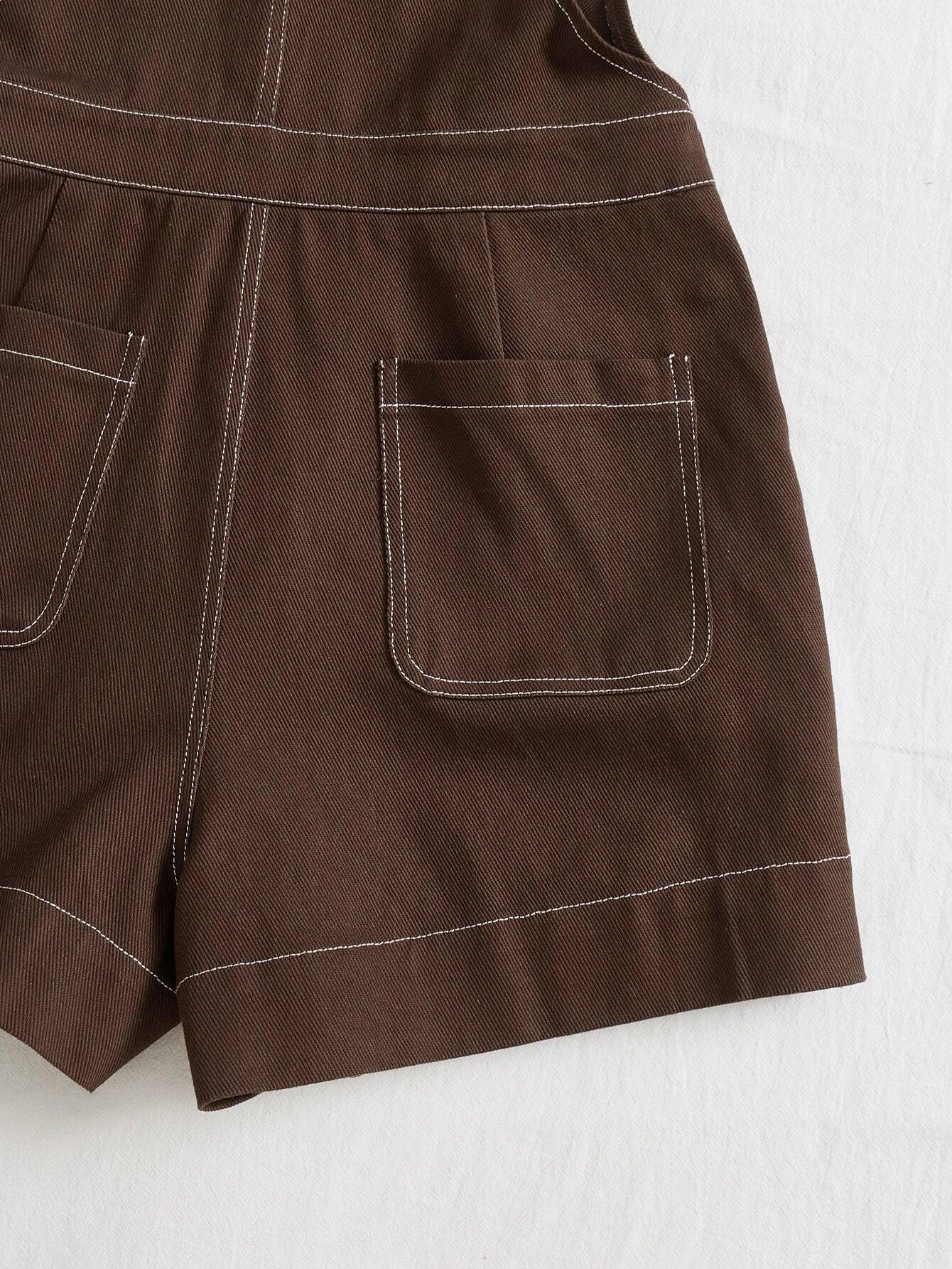 Slant Pocket Romper-Comfy Jumpsuits