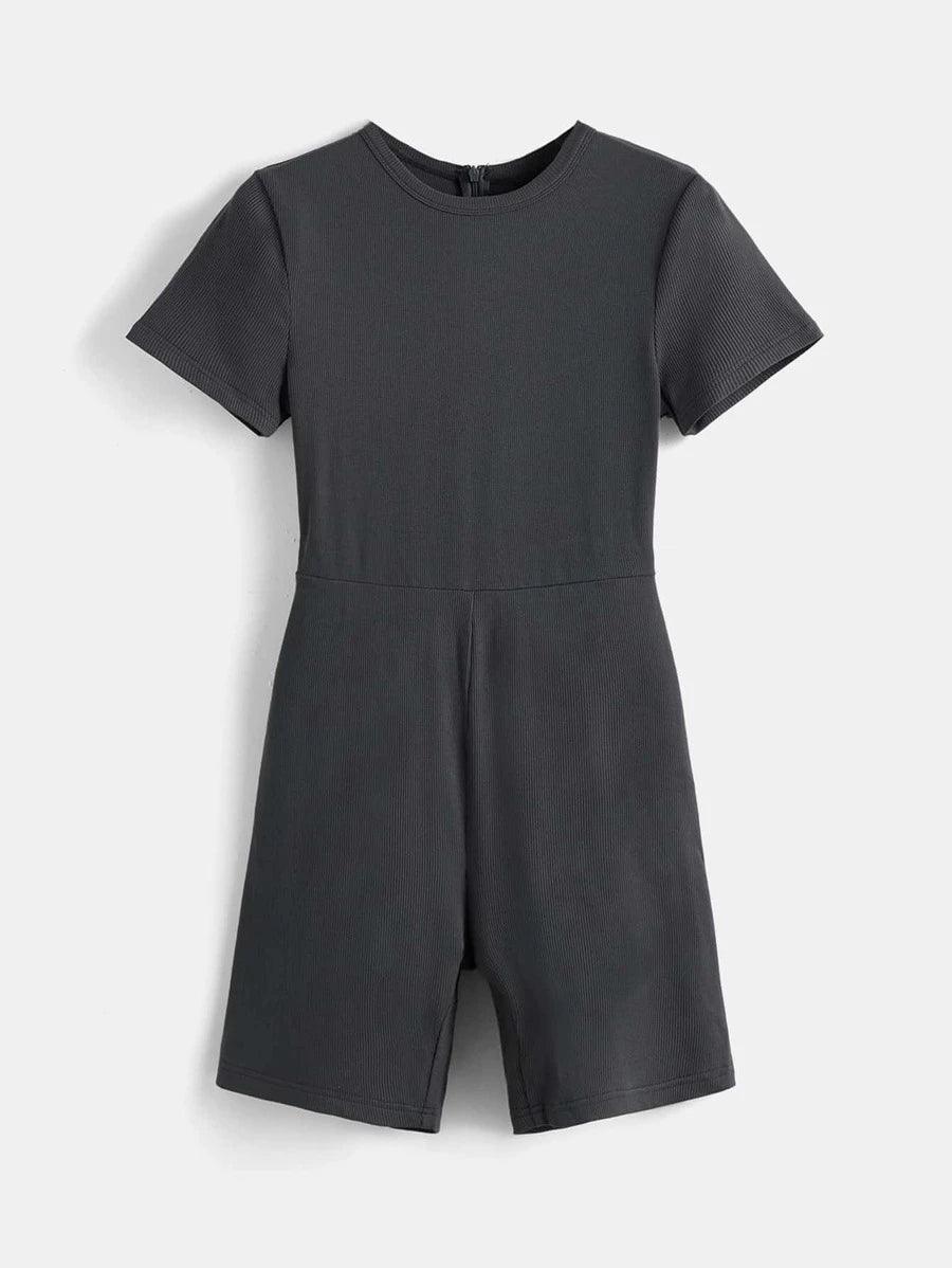 One Piece Cotton Solid Unitard Romper-Comfy Jumpsuits
