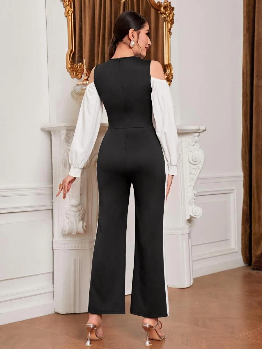 Pearls Beaded Jumpsuit Without Belt-Comfy Jumpsuits