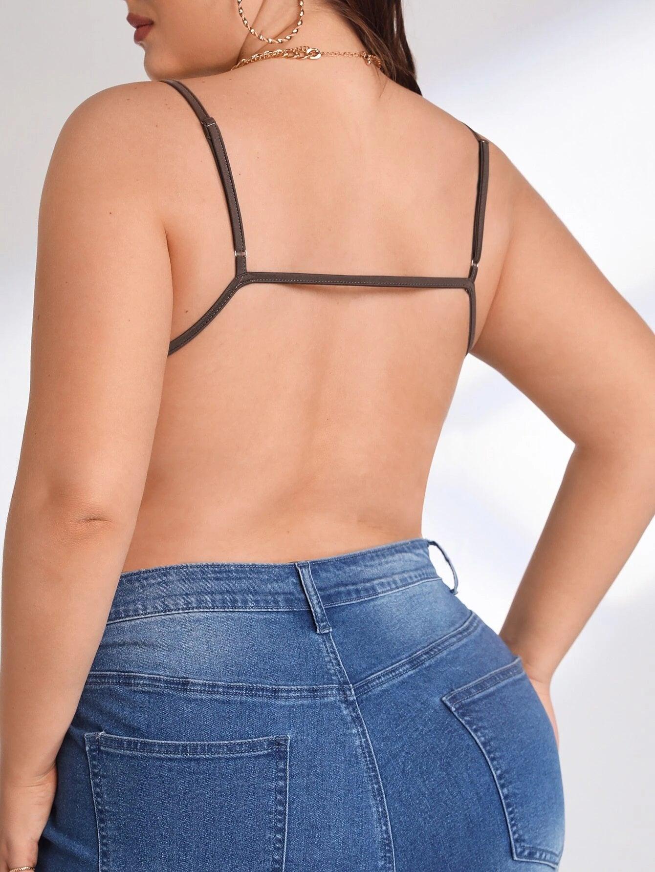 Plus Size Cami Bodysuit-Comfy Jumpsuits