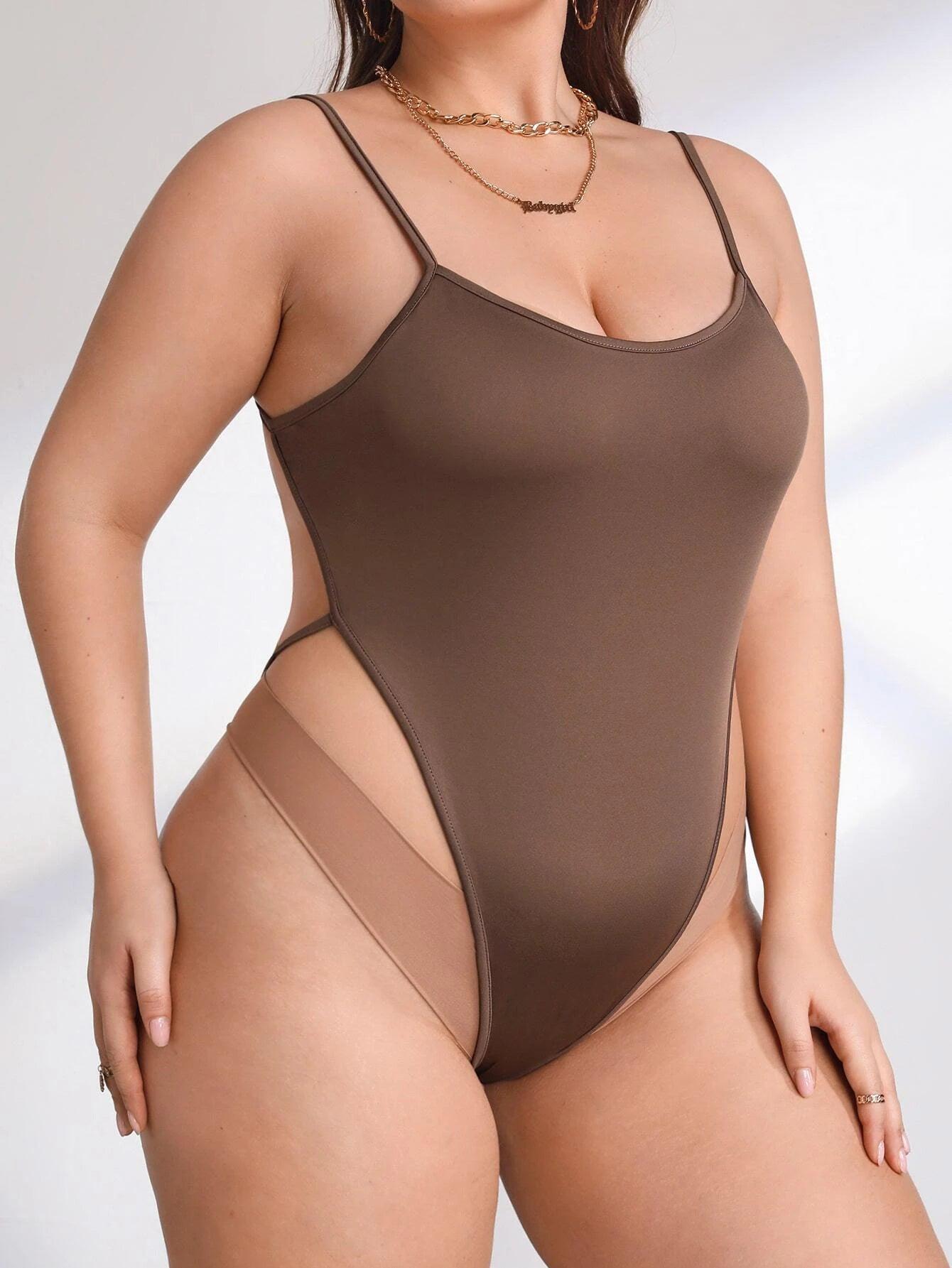 Plus Size Cami Bodysuit-Comfy Jumpsuits