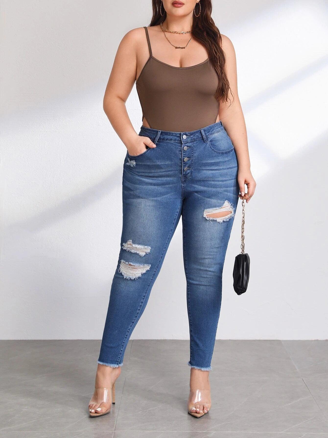 Plus Size Cami Bodysuit-Comfy Jumpsuits