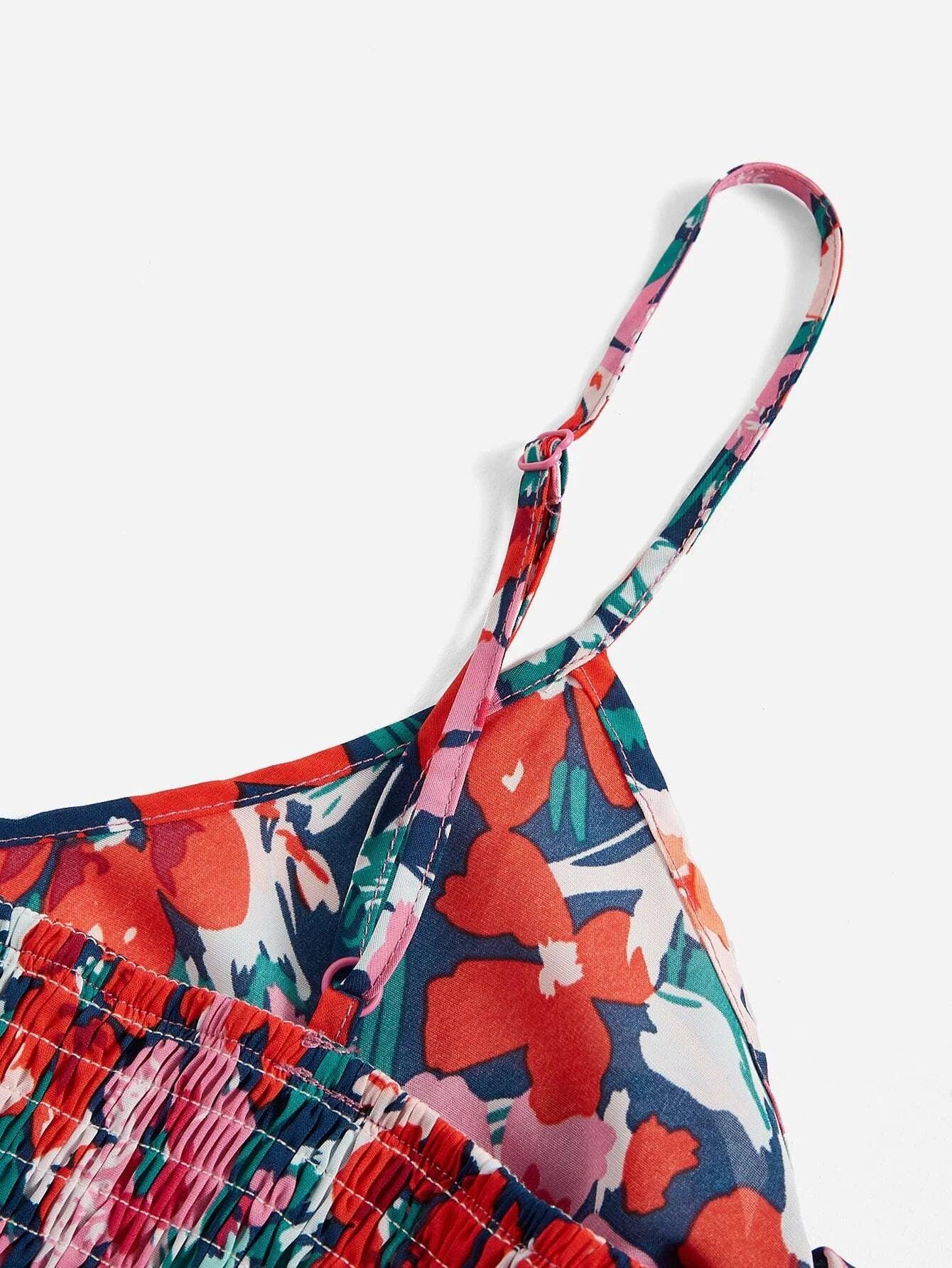 Floral Boho Backless Cami Romper-Comfy Jumpsuits