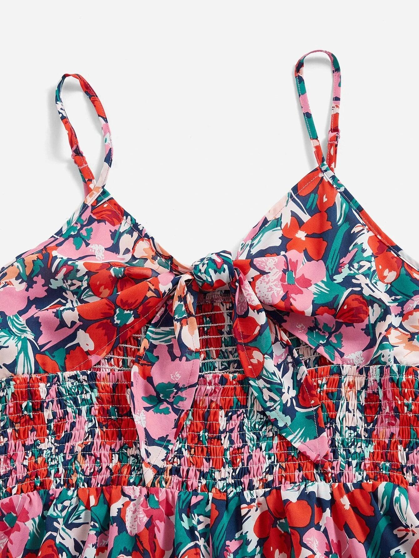 Floral Boho Backless Cami Romper-Comfy Jumpsuits