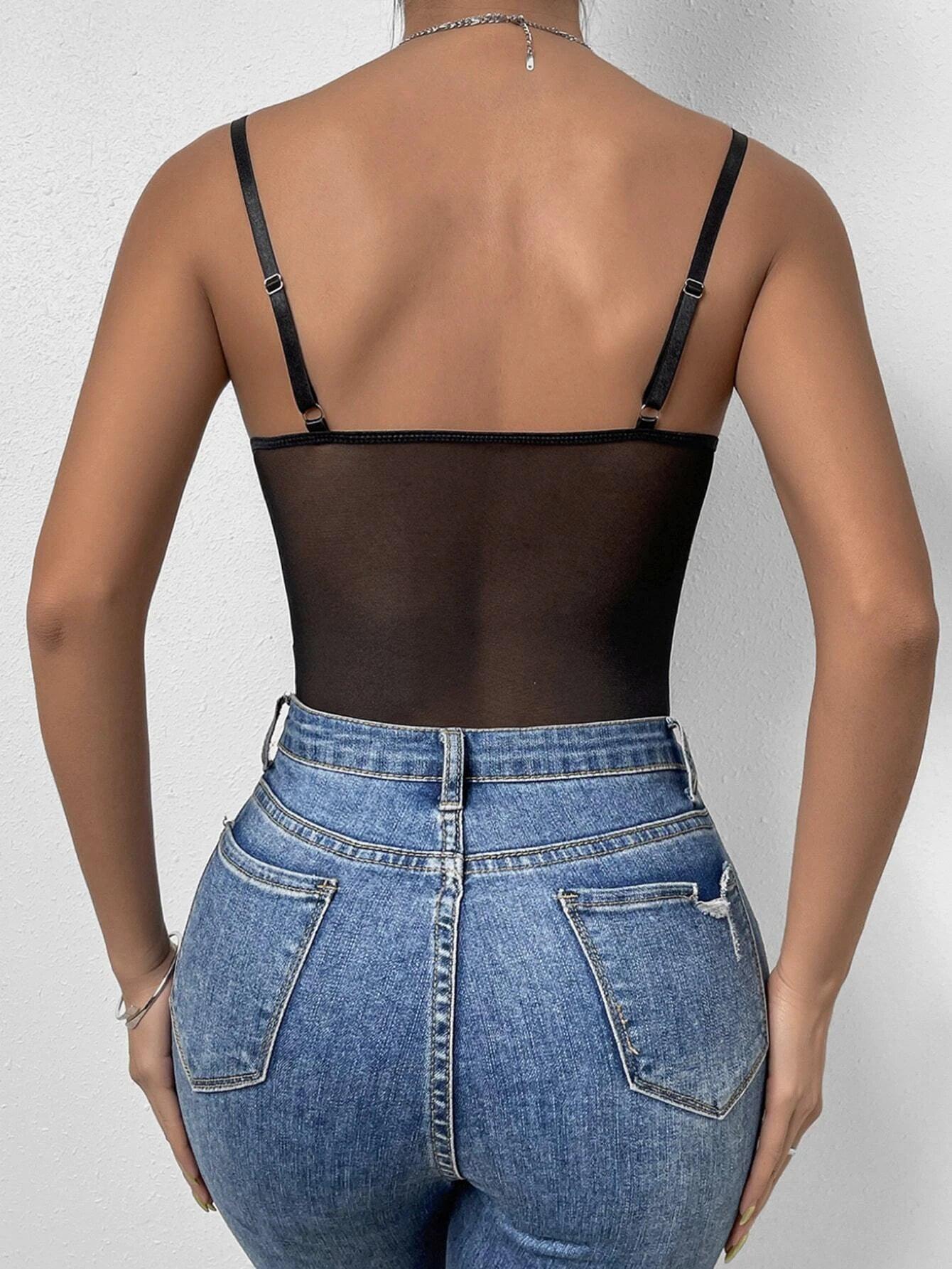 Lace Cami Bodysuit-Comfy Jumpsuits