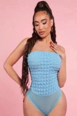 Strapless Solid Tube Bodysuit-Comfy Jumpsuits