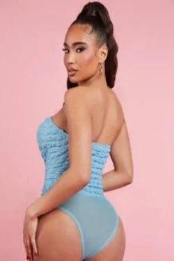 Strapless Solid Tube Bodysuit-Comfy Jumpsuits