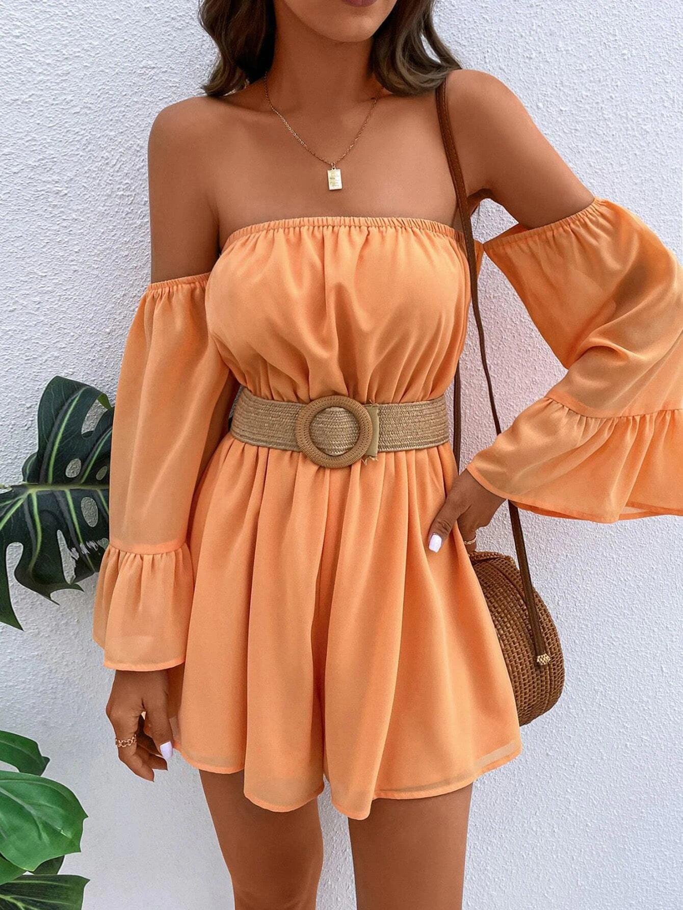 Sleeve Romper Without Belt-Comfy Jumpsuits
