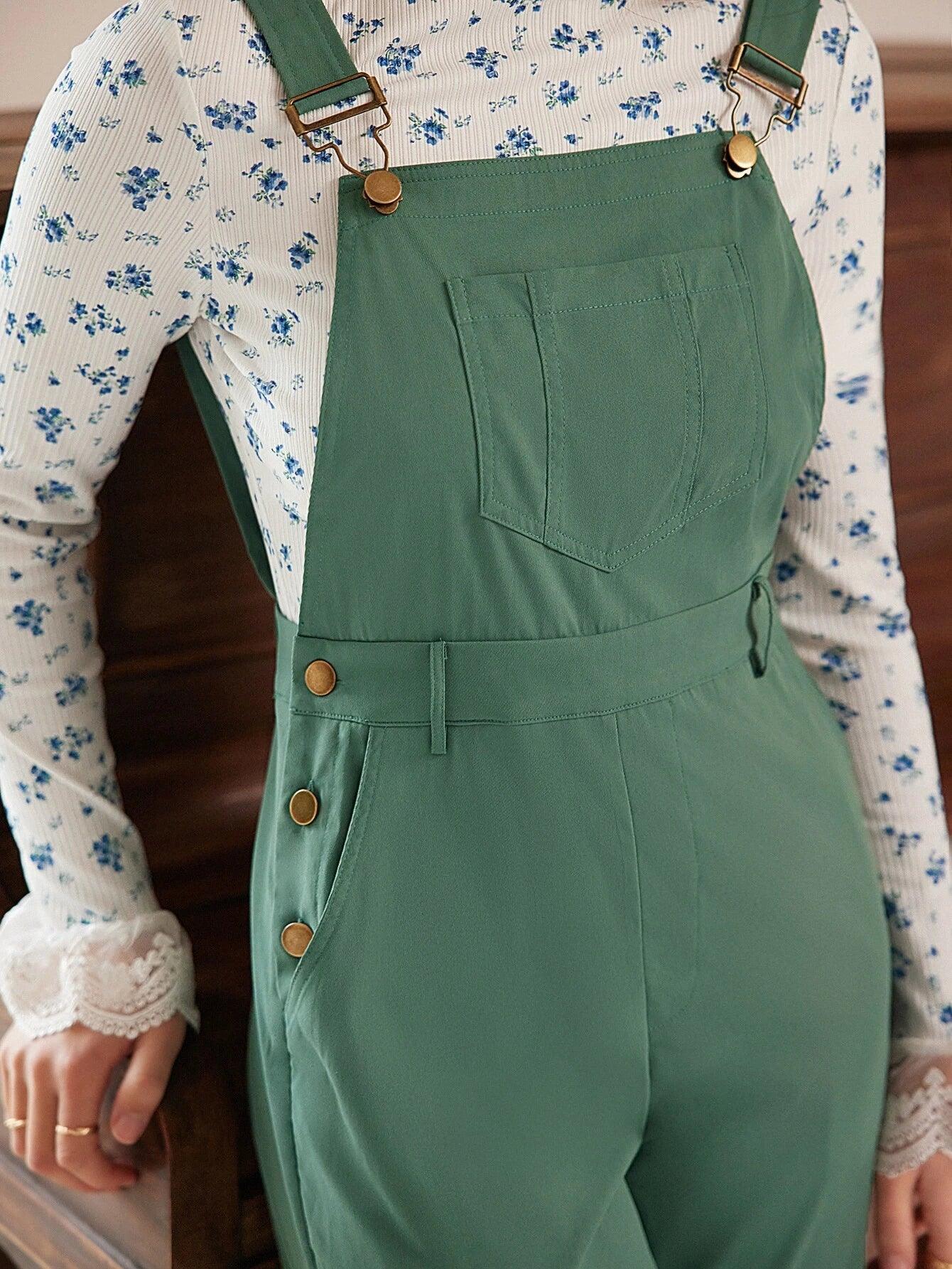 Slant Pocket Overall Jumpsuit Without Tee-Comfy Jumpsuits