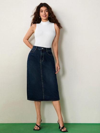 Cotton Mock Neck Solid Tank Bodysuit-Comfy Jumpsuits