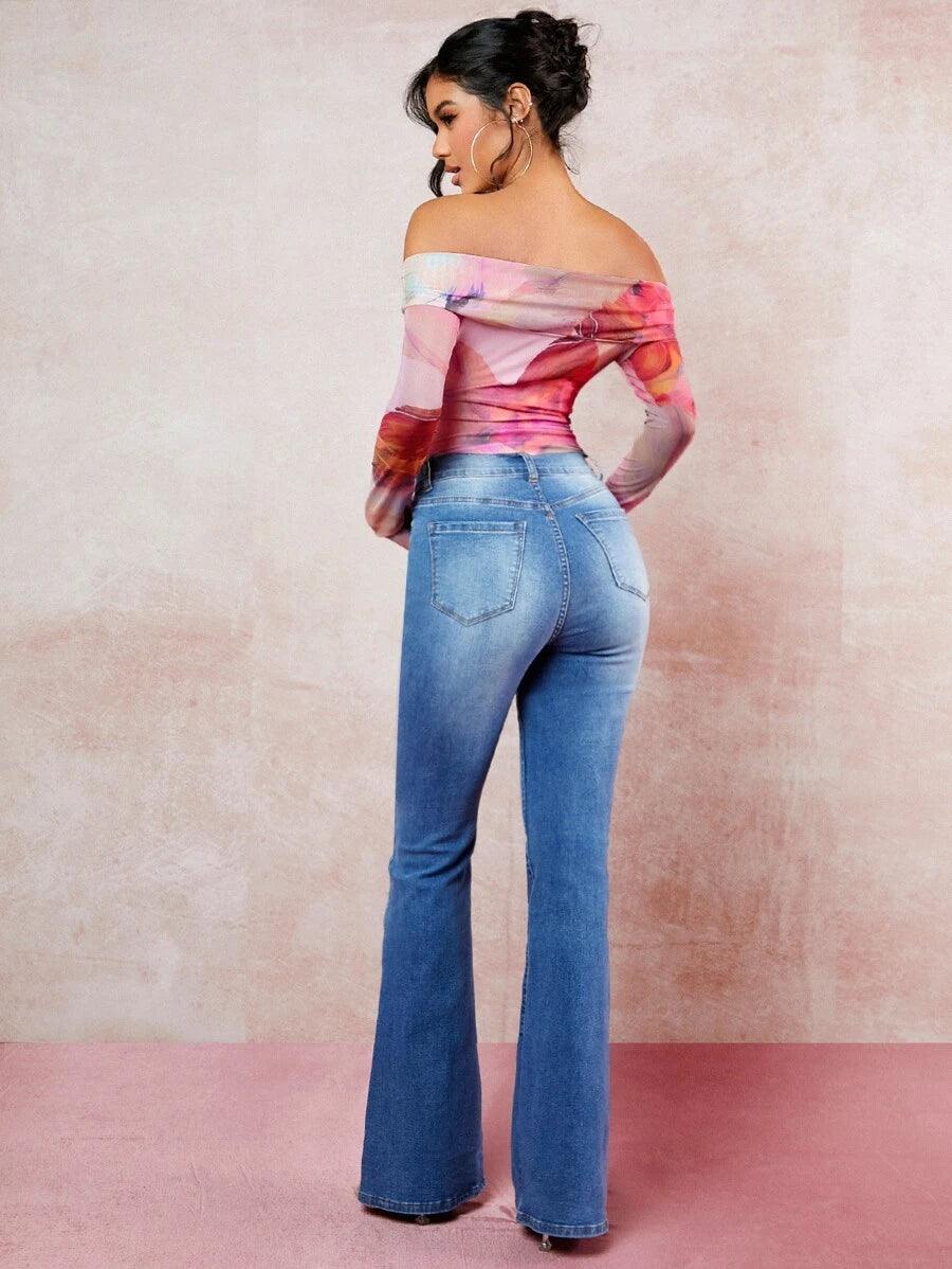 Tie Dye Twist Front Cut Out Bodysuit-Comfy Jumpsuits