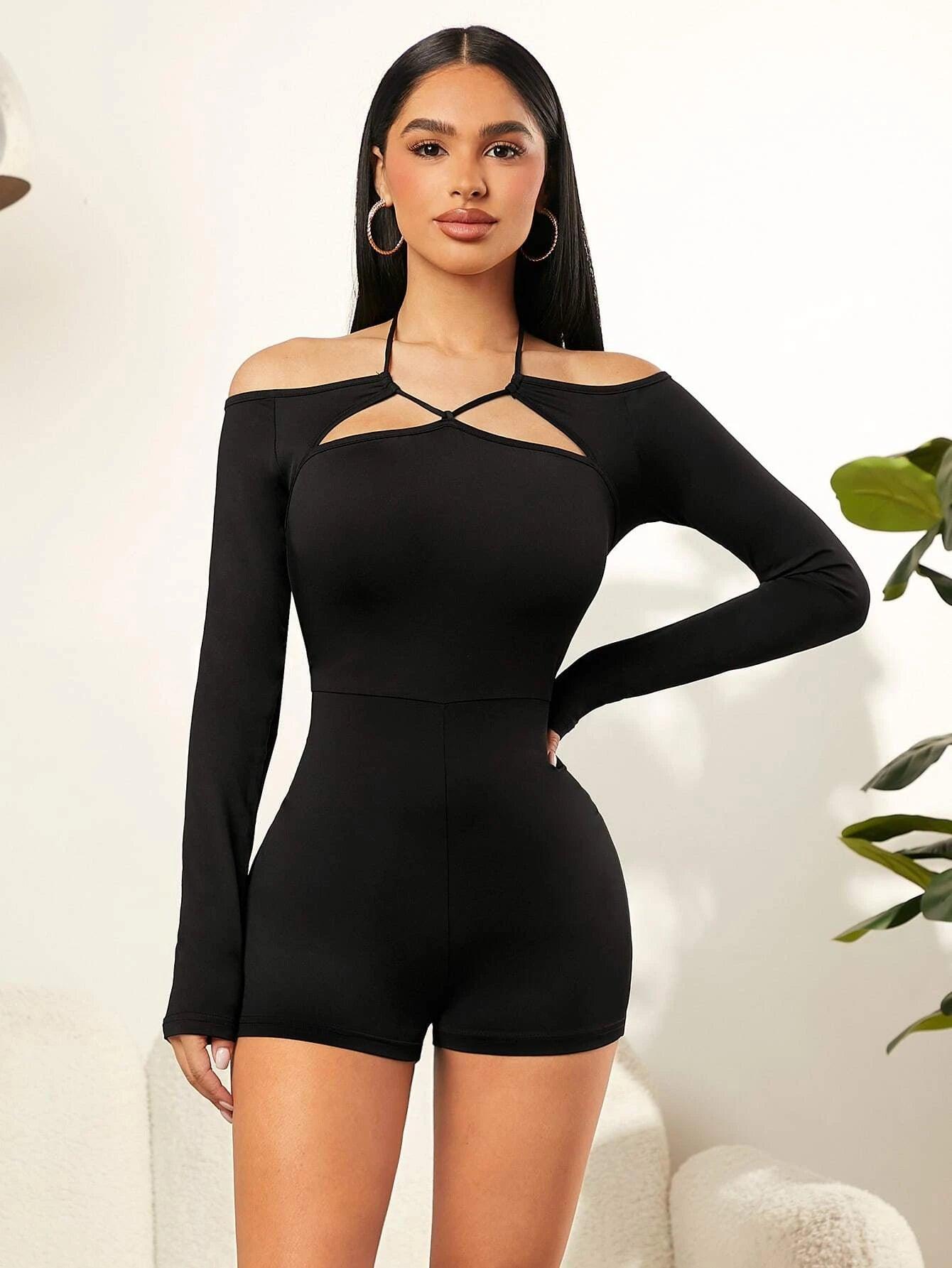 Cut Out Unitard Romper-Comfy Jumpsuits