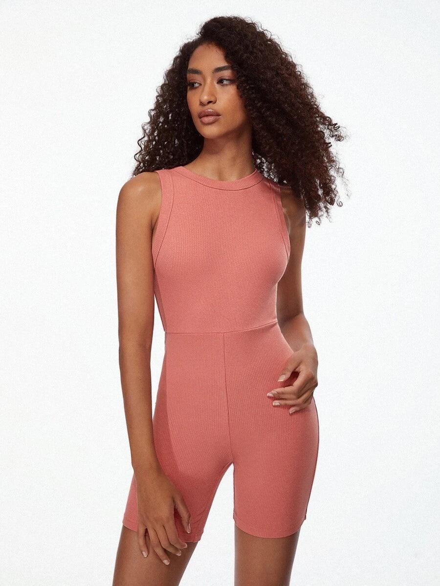 Cotton Solid Unitard Romper-Comfy Jumpsuits