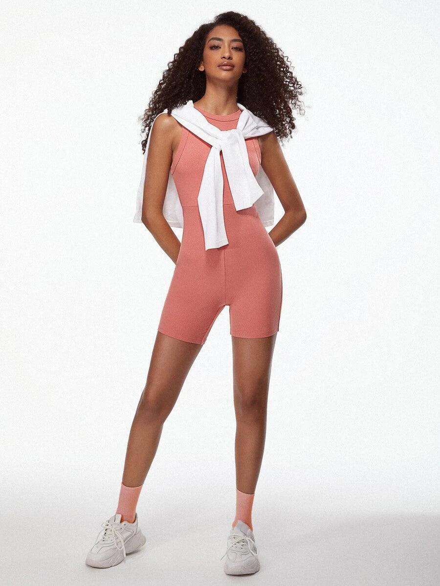 Cotton Solid Unitard Romper-Comfy Jumpsuits