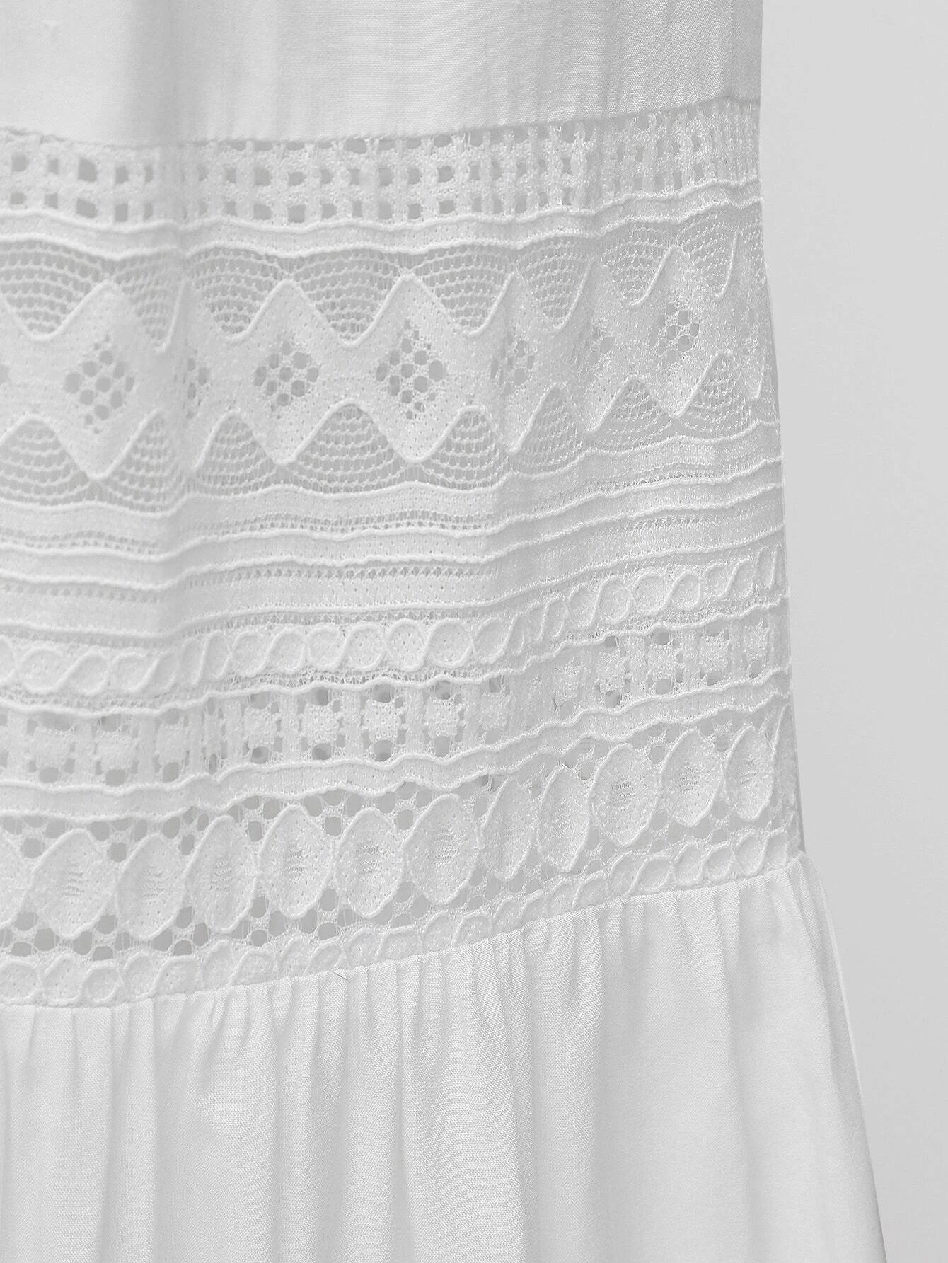 Lace Bordered Wide Length Jumpsuit-Comfy Jumpsuits