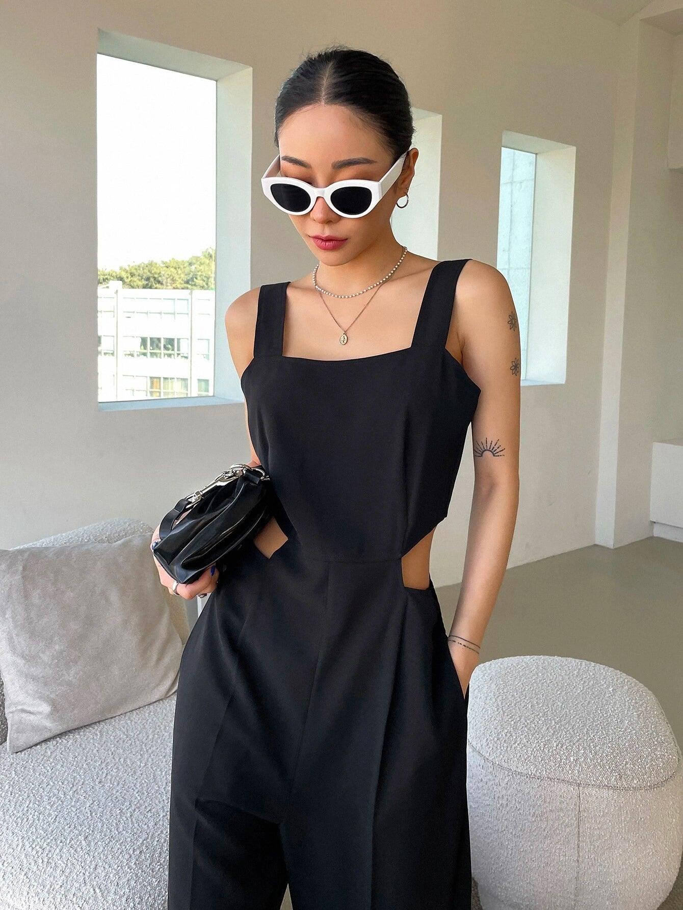 Slant Pocket Sleeveless Jumpsuit-Comfy Jumpsuits
