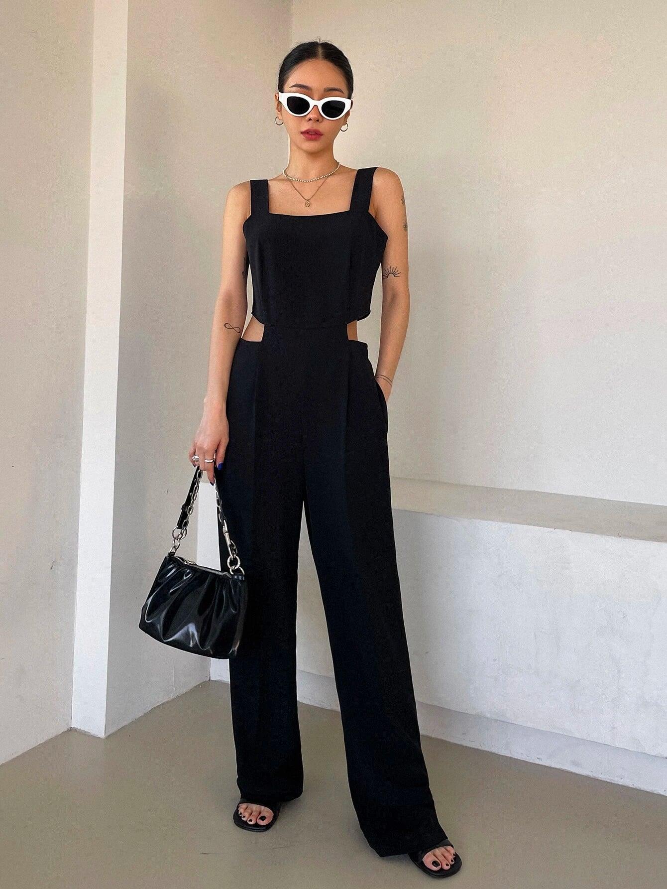 Slant Pocket Sleeveless Jumpsuit-Comfy Jumpsuits