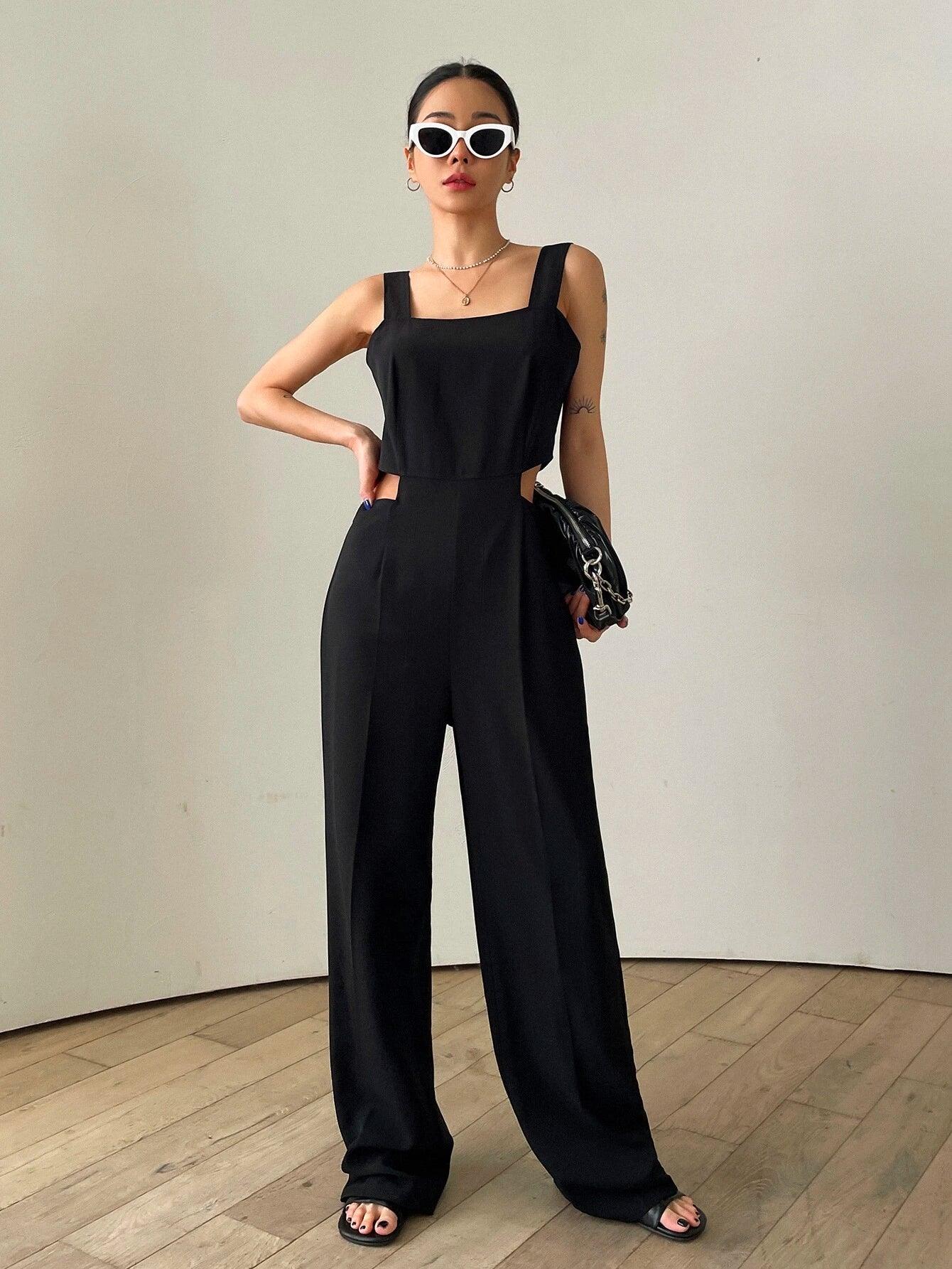 Slant Pocket Sleeveless Jumpsuit-Comfy Jumpsuits