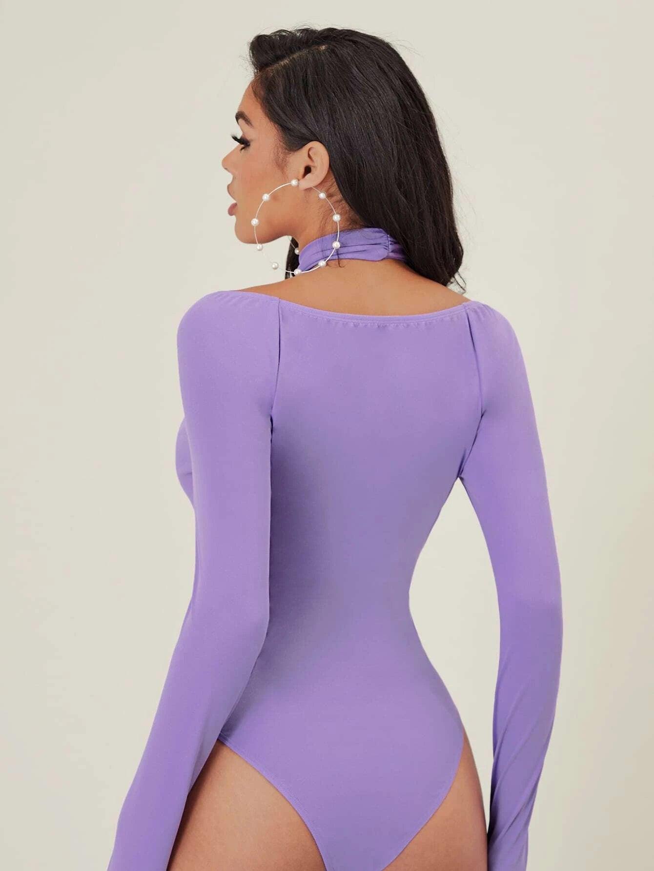 Slimfit Halter Neck Bodysuit-Comfy Jumpsuits