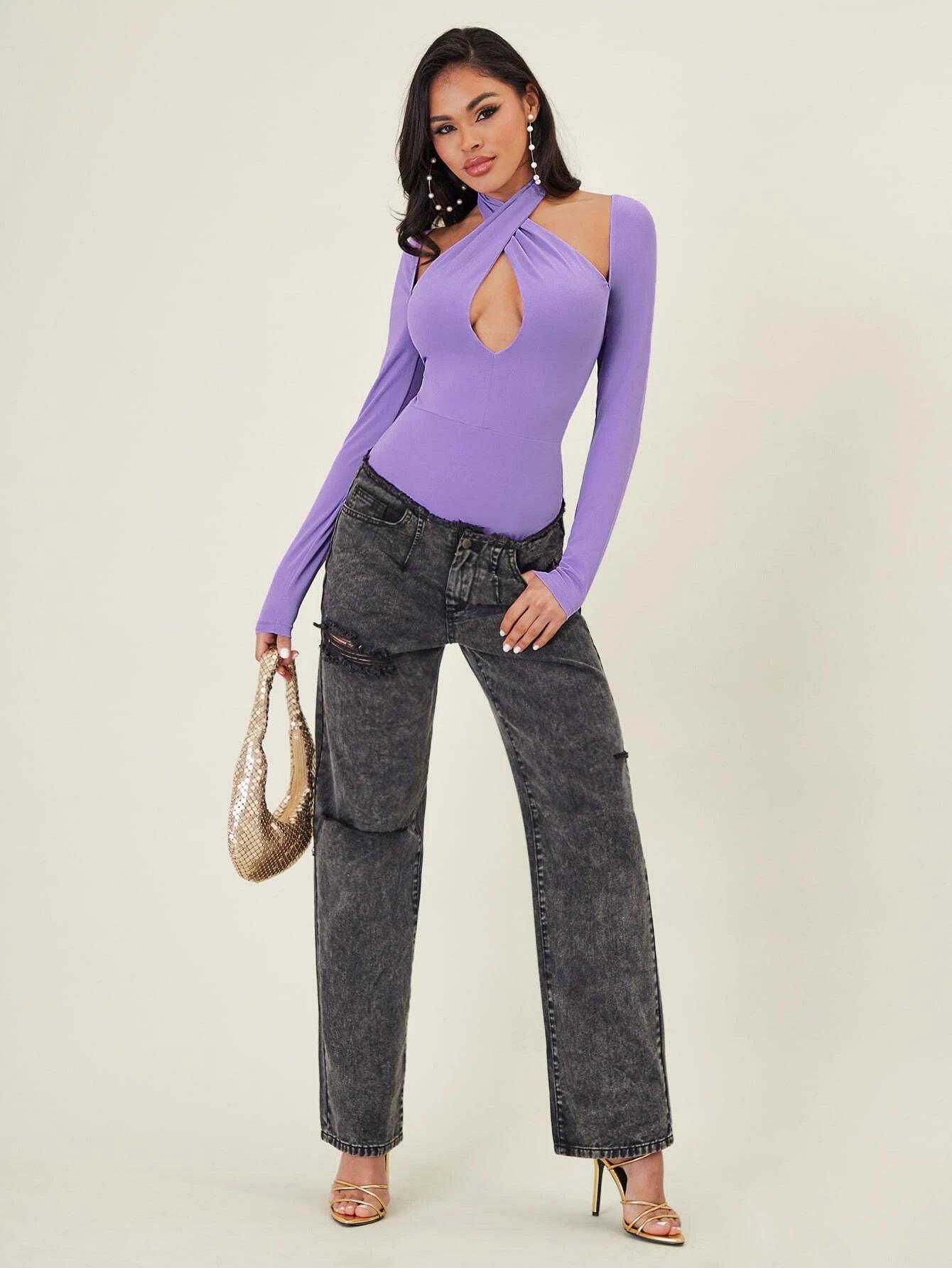 Slimfit Halter Neck Bodysuit-Comfy Jumpsuits