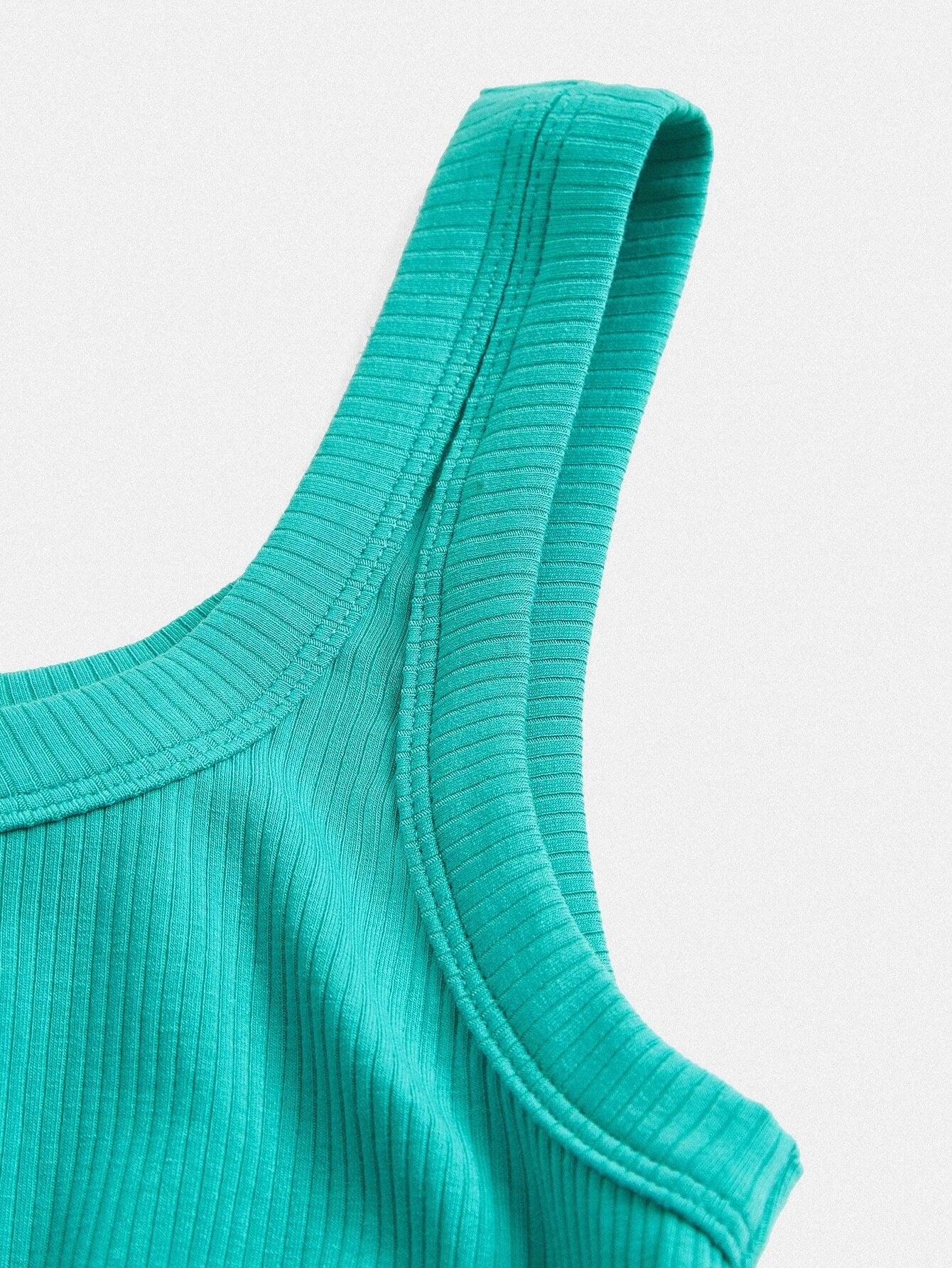 Solid Colored Scoop Neck Tank Bodysuit-Comfy Jumpsuits