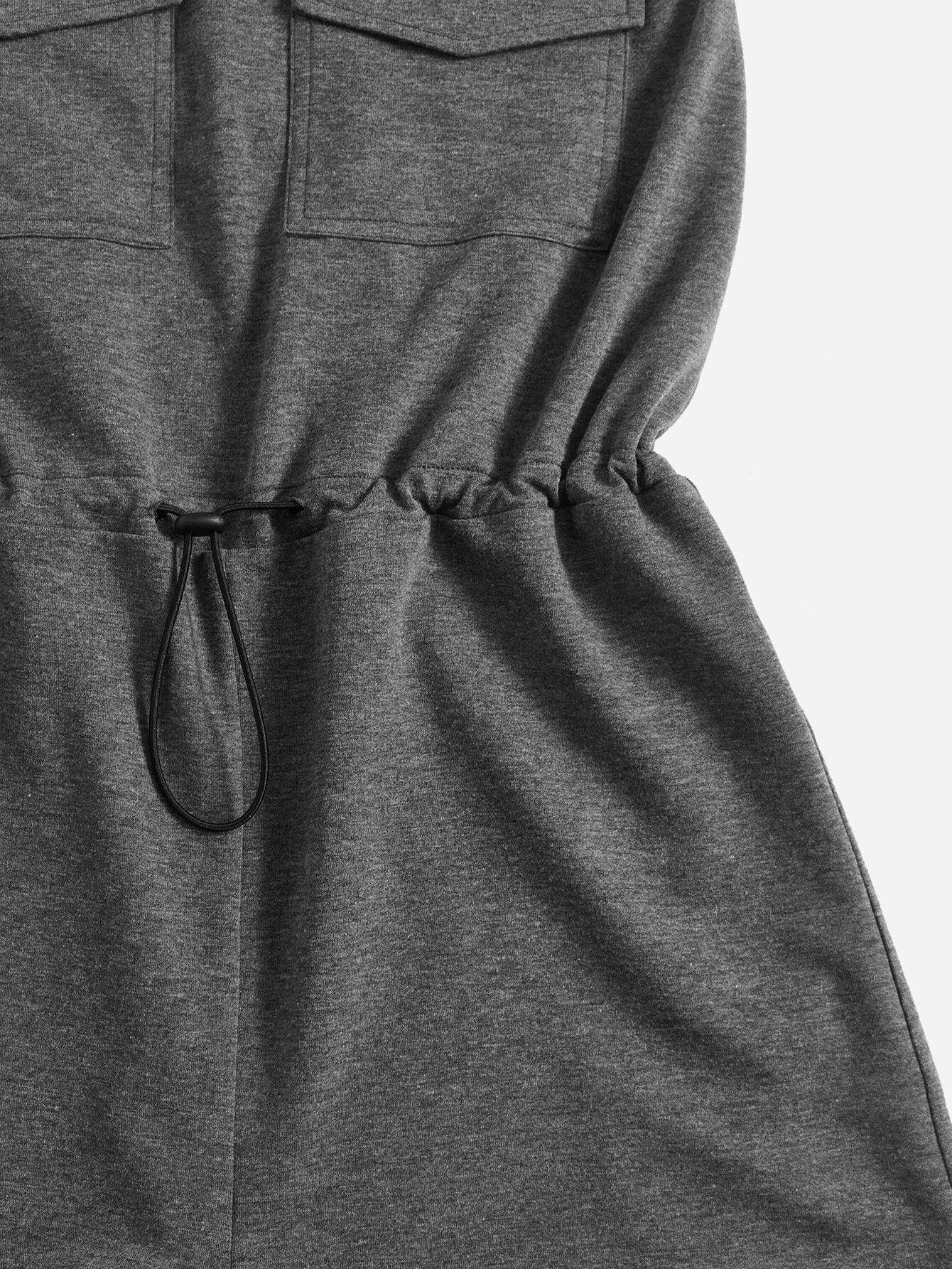 Flap Pocket Drawstring Waist Tube Romper-Comfy Jumpsuits