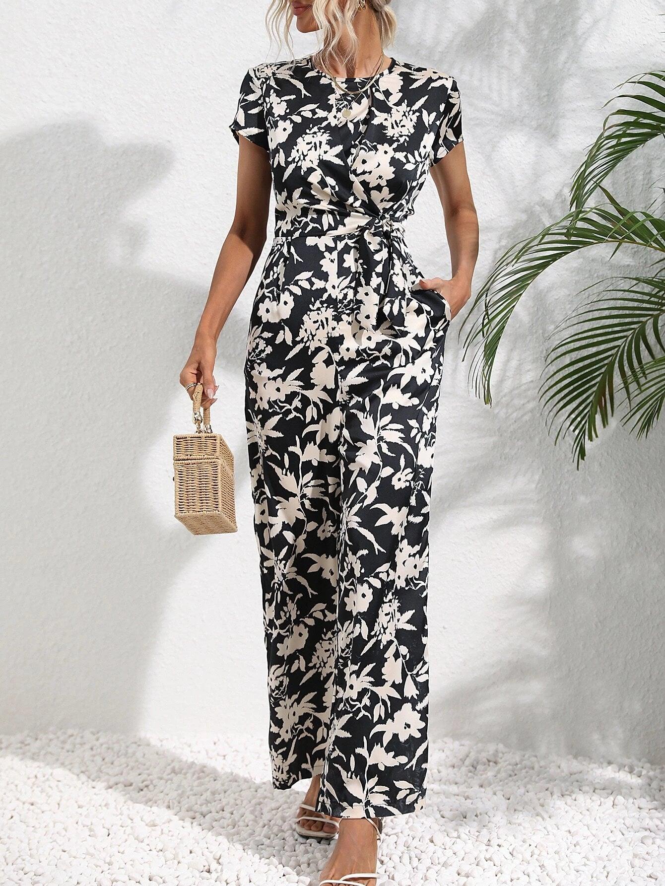 Knot Detail Jumpsuit-Comfy Jumpsuits