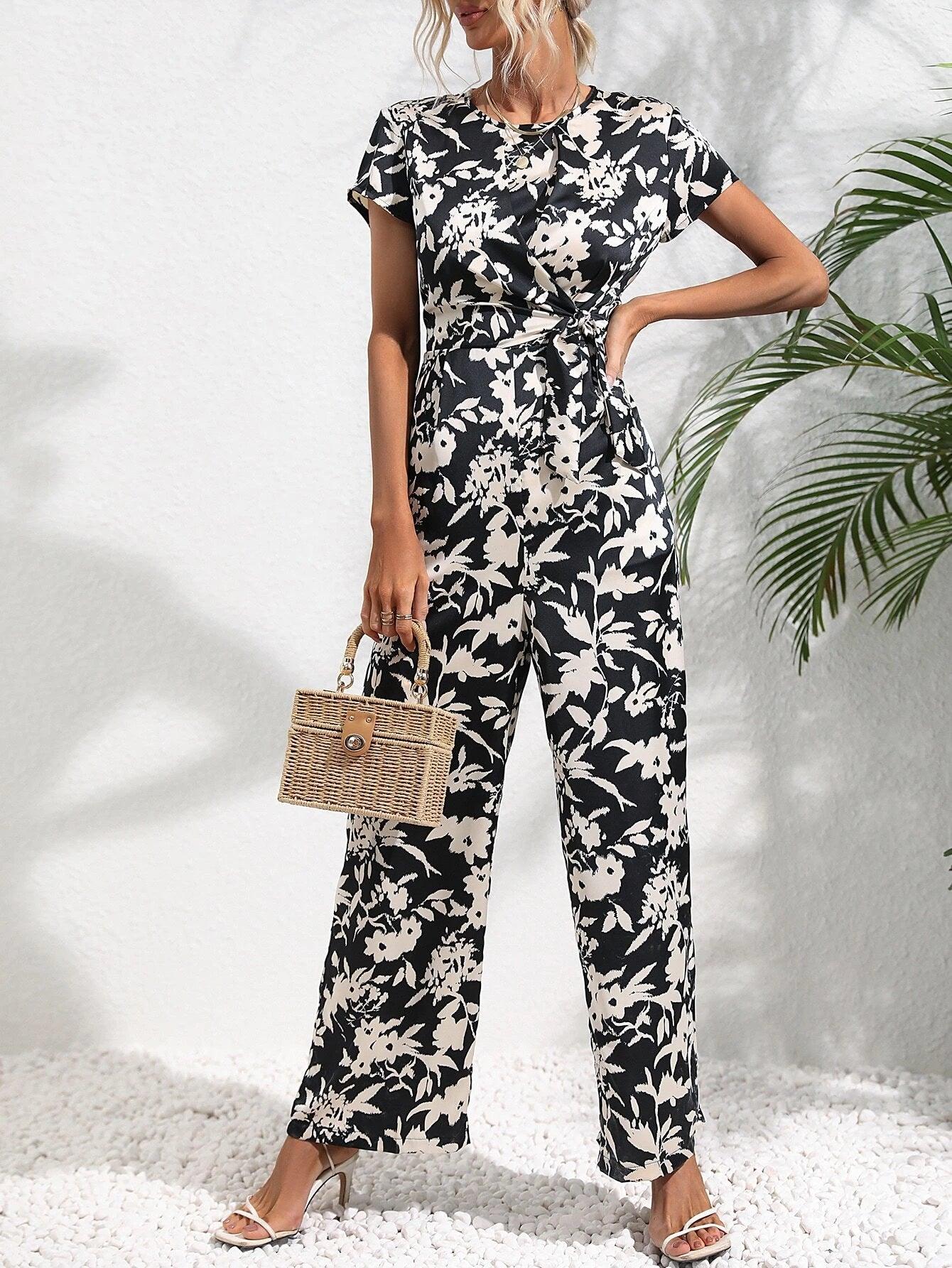 Knot Detail Jumpsuit-Comfy Jumpsuits