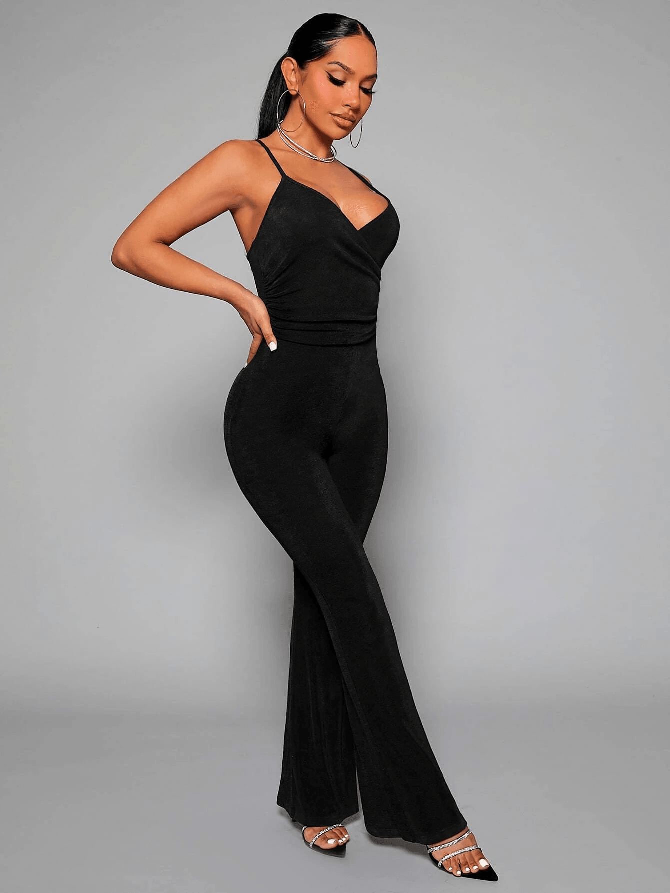 Flare Leg Cami Jumpsuit-Comfy Jumpsuits