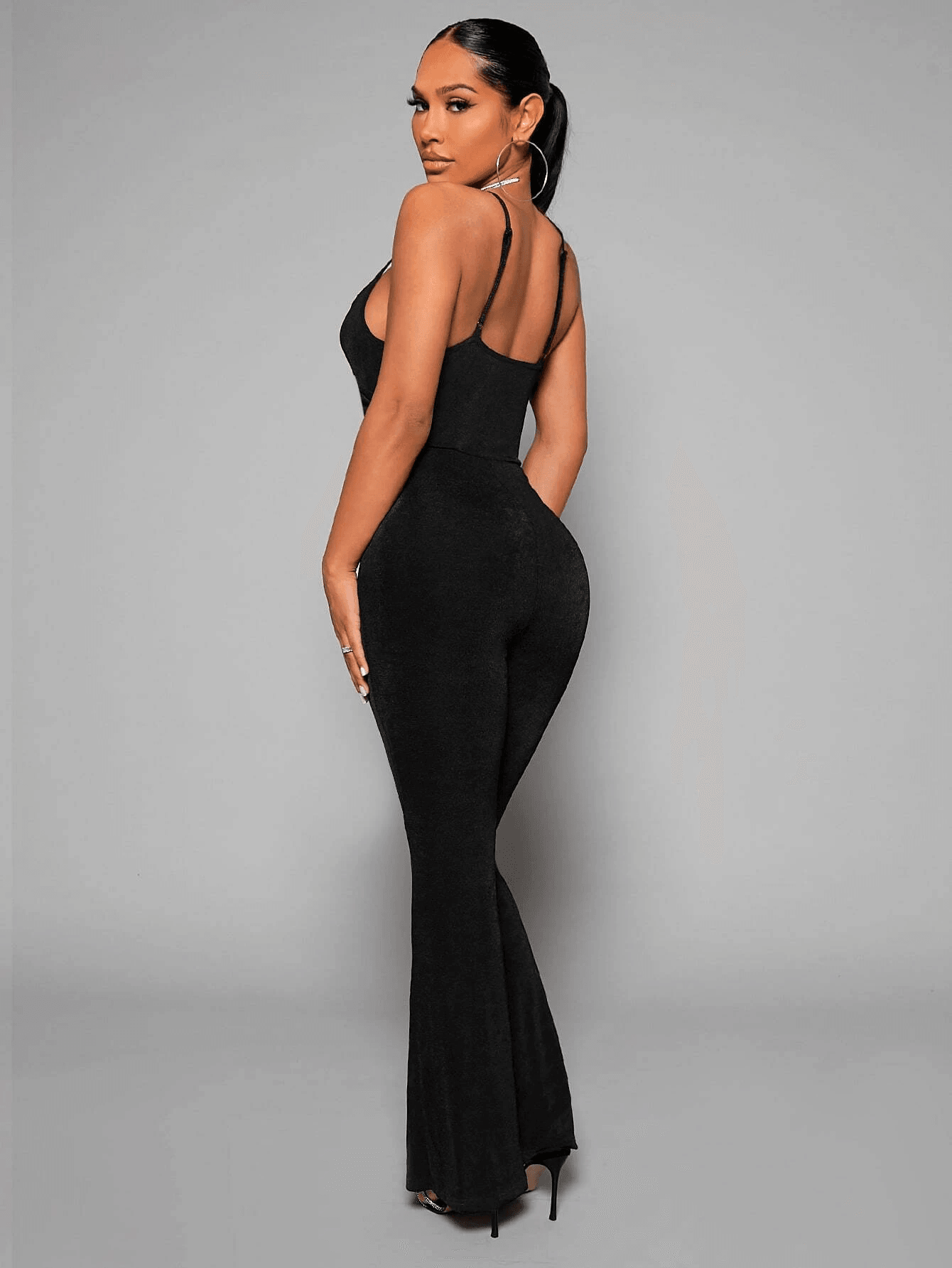 Flare Leg Cami Jumpsuit-Comfy Jumpsuits