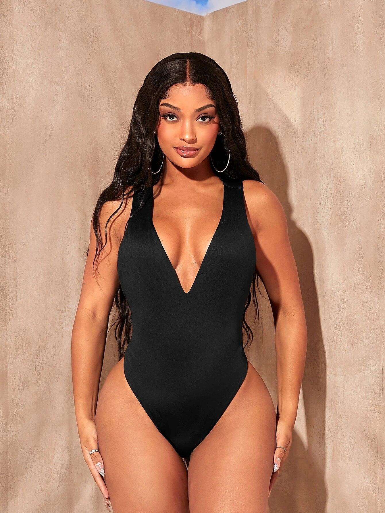 Plunging Neck Backless Tank-Comfy Jumpsuits