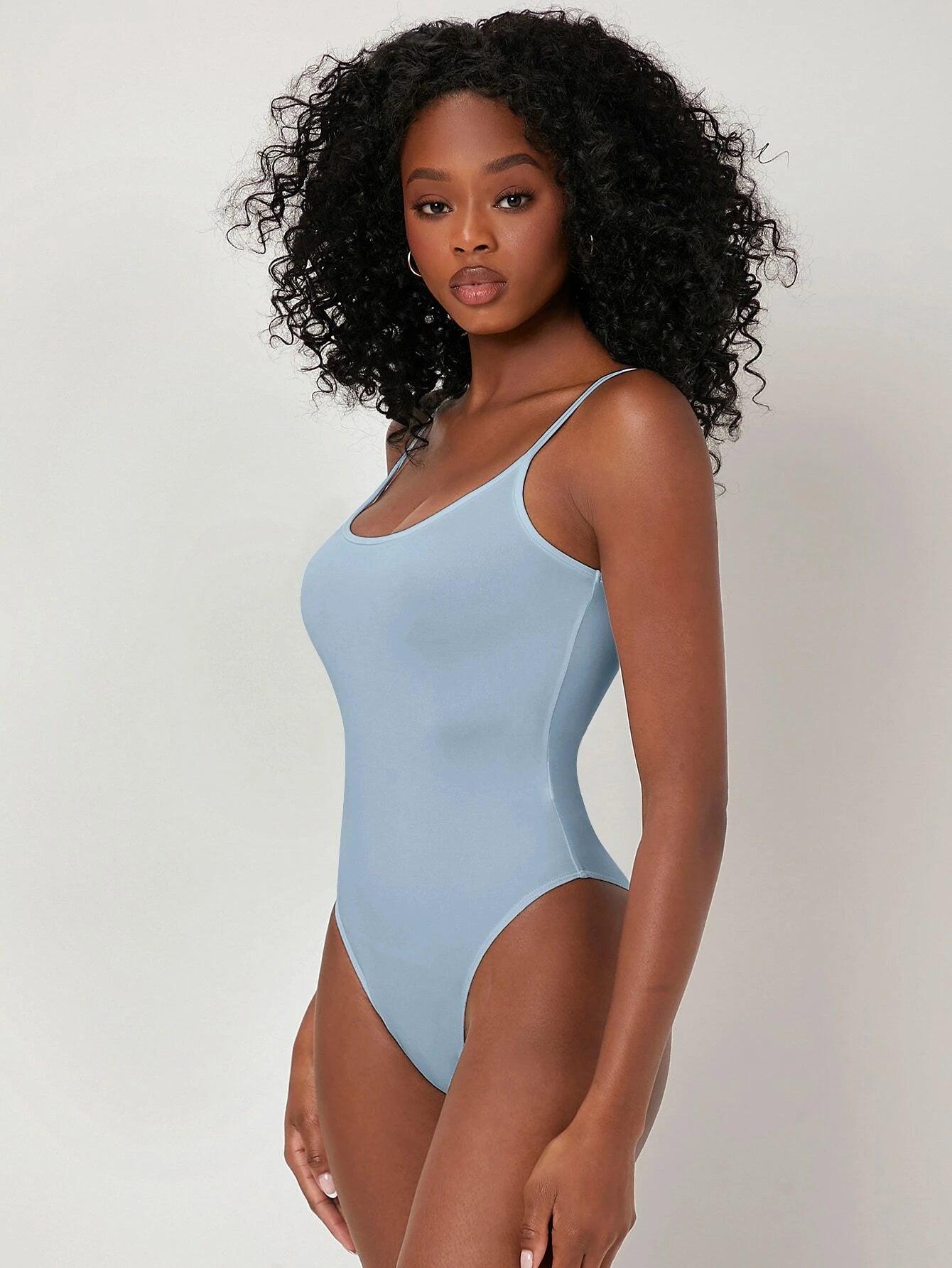 Solid Colored Scoop Neck Bodysuit-Comfy Jumpsuits
