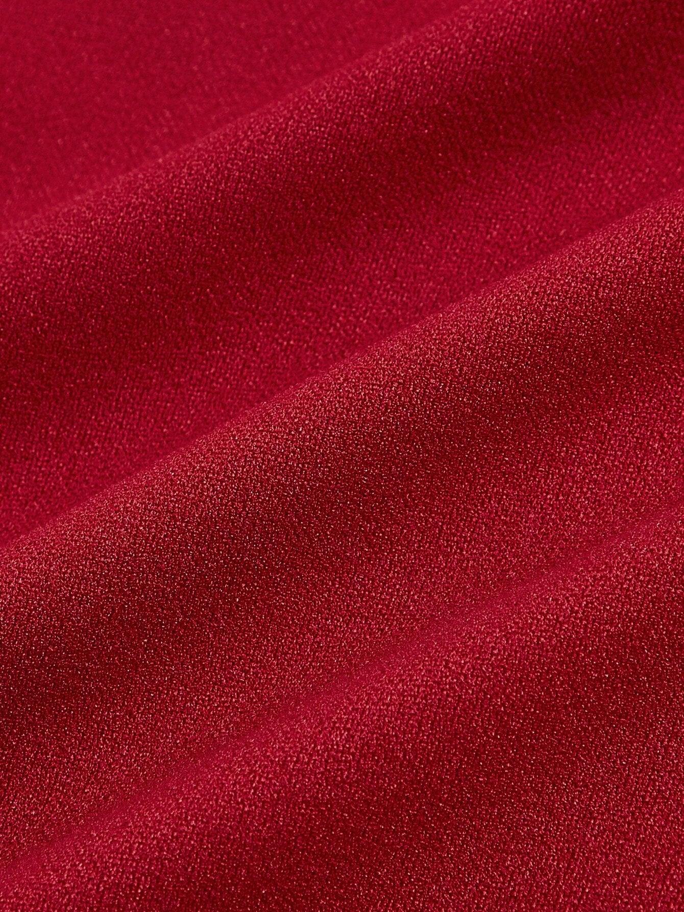 Plus Plunging Neck Ruffle Trim Jumpsuit-Comfy Jumpsuits