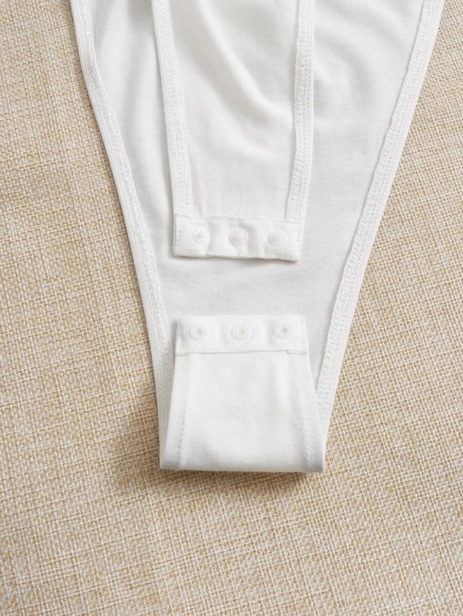 Casual Round Neck Graphic Raglan Sleeve Bodysuit-Comfy Jumpsuits