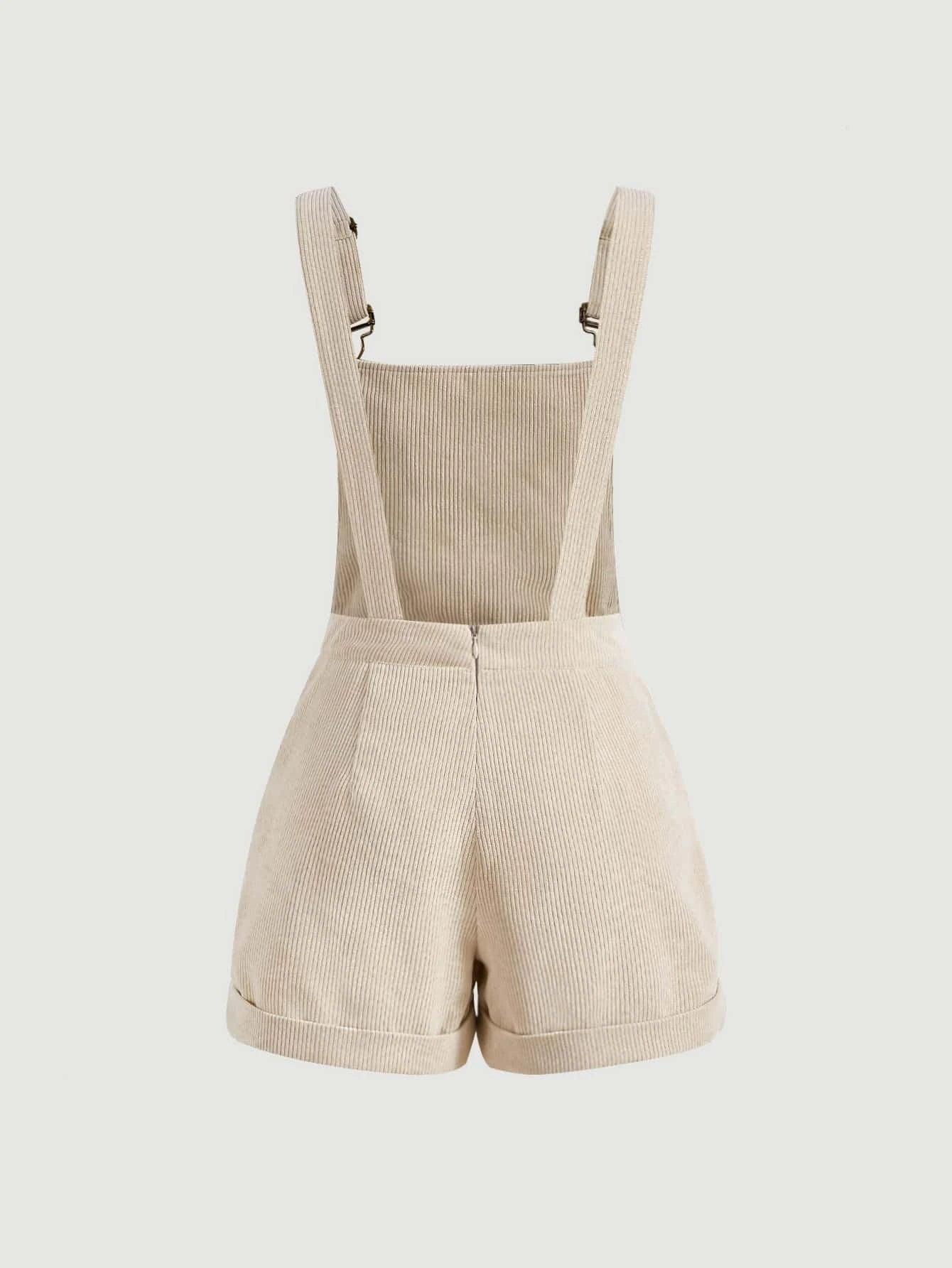 Mushroom Patched Overall Romper-Comfy Jumpsuits