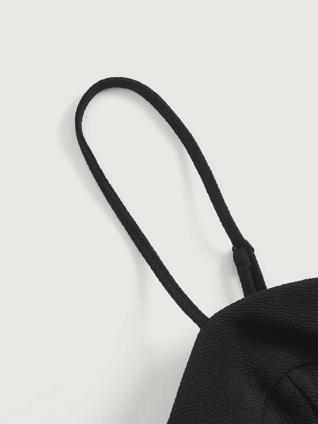 Lace Up Front Fold Pleated Detail Cami Romper-Comfy Jumpsuits