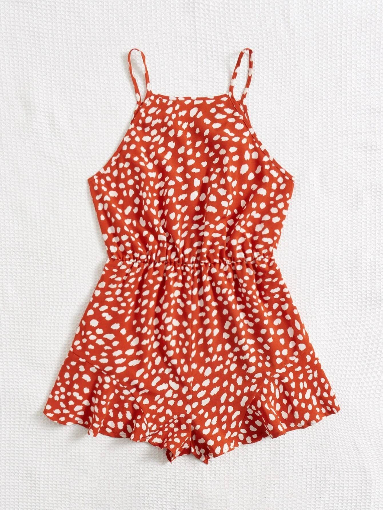 High Waist Short Cami Romper-Comfy Jumpsuits