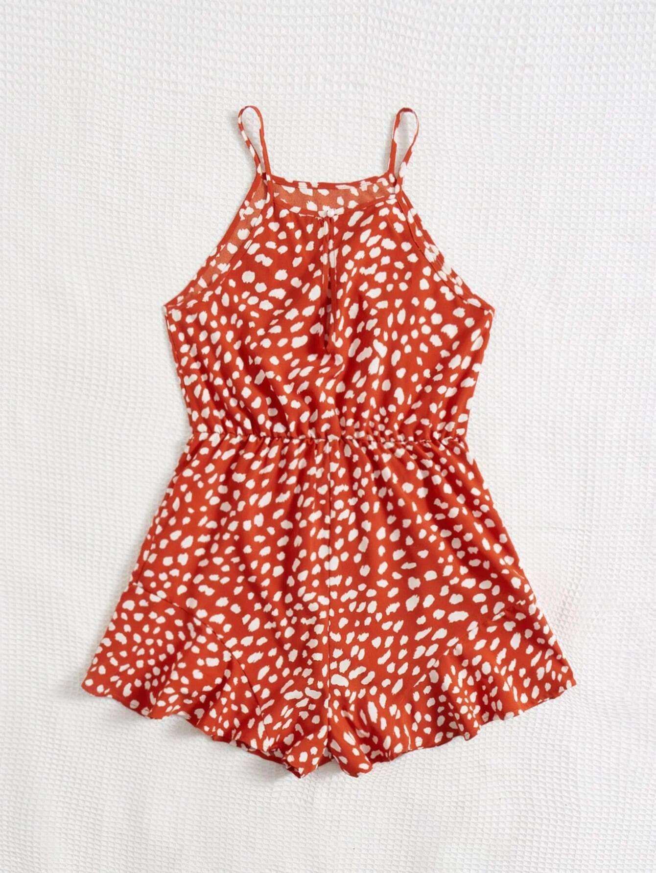 High Waist Short Cami Romper-Comfy Jumpsuits